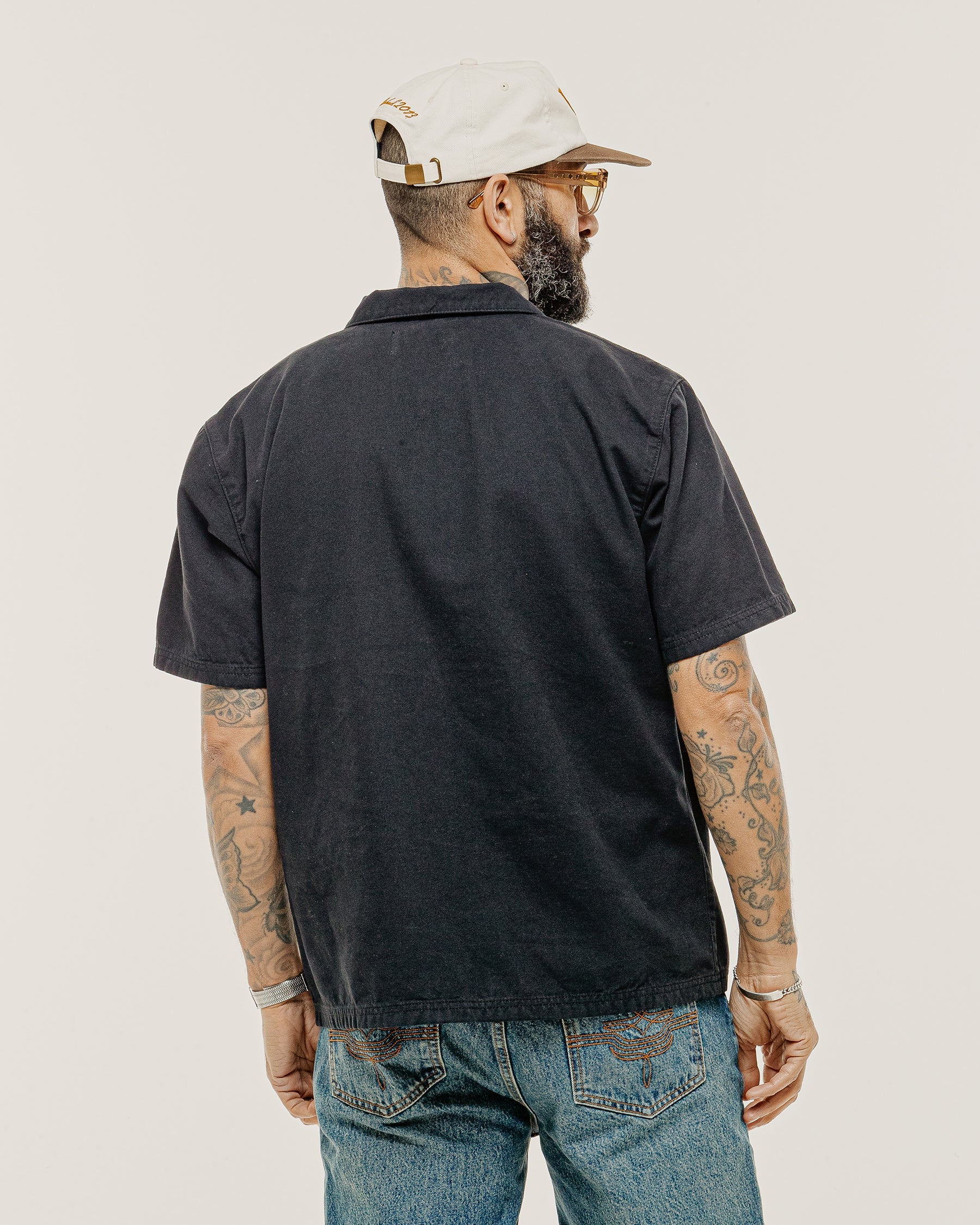 1/4 Zip Eagle Lasso Work Shirt - Black - Image 4