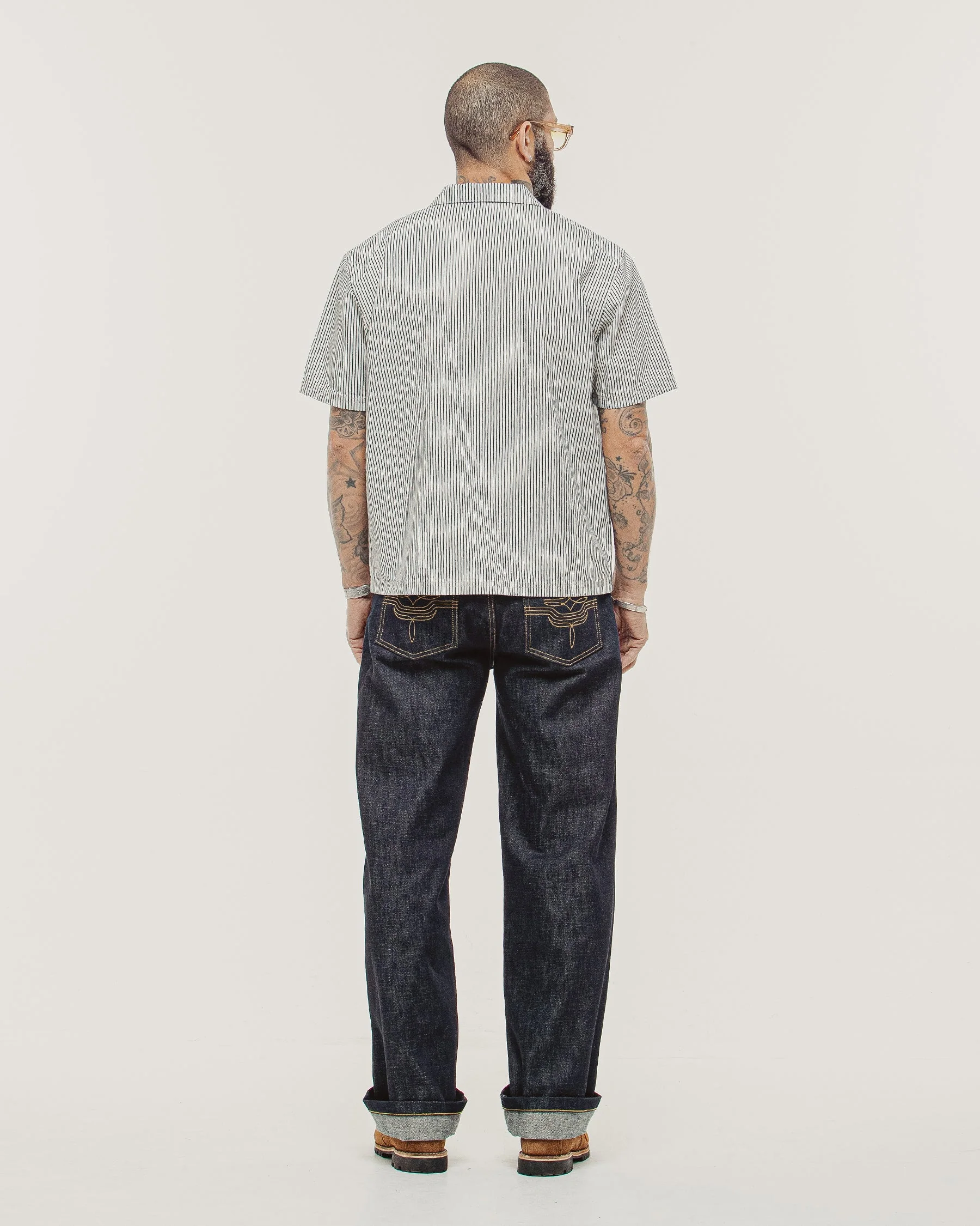 1/4 Zip Work Shirt - Hickory Stripe - Image 7