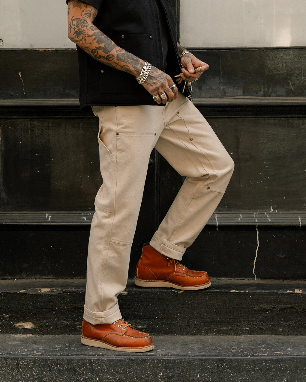 Albion Tapered Carpenter Pant - Bone - Image 4