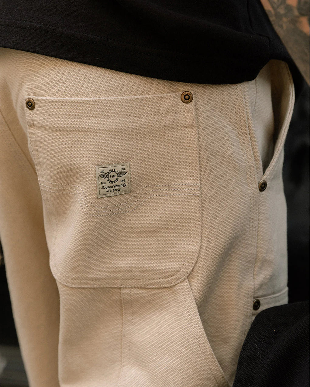Albion Tapered Carpenter Pant - Bone - Image 5