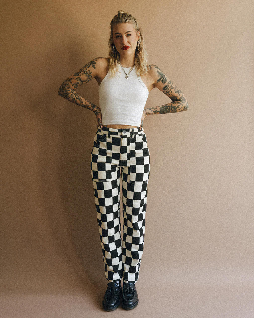 Service Fatigue Pants - Black Checkerboard - Image 4