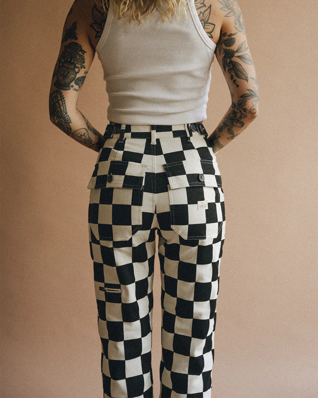 Service Fatigue Pants - Black Checkerboard - Image 5