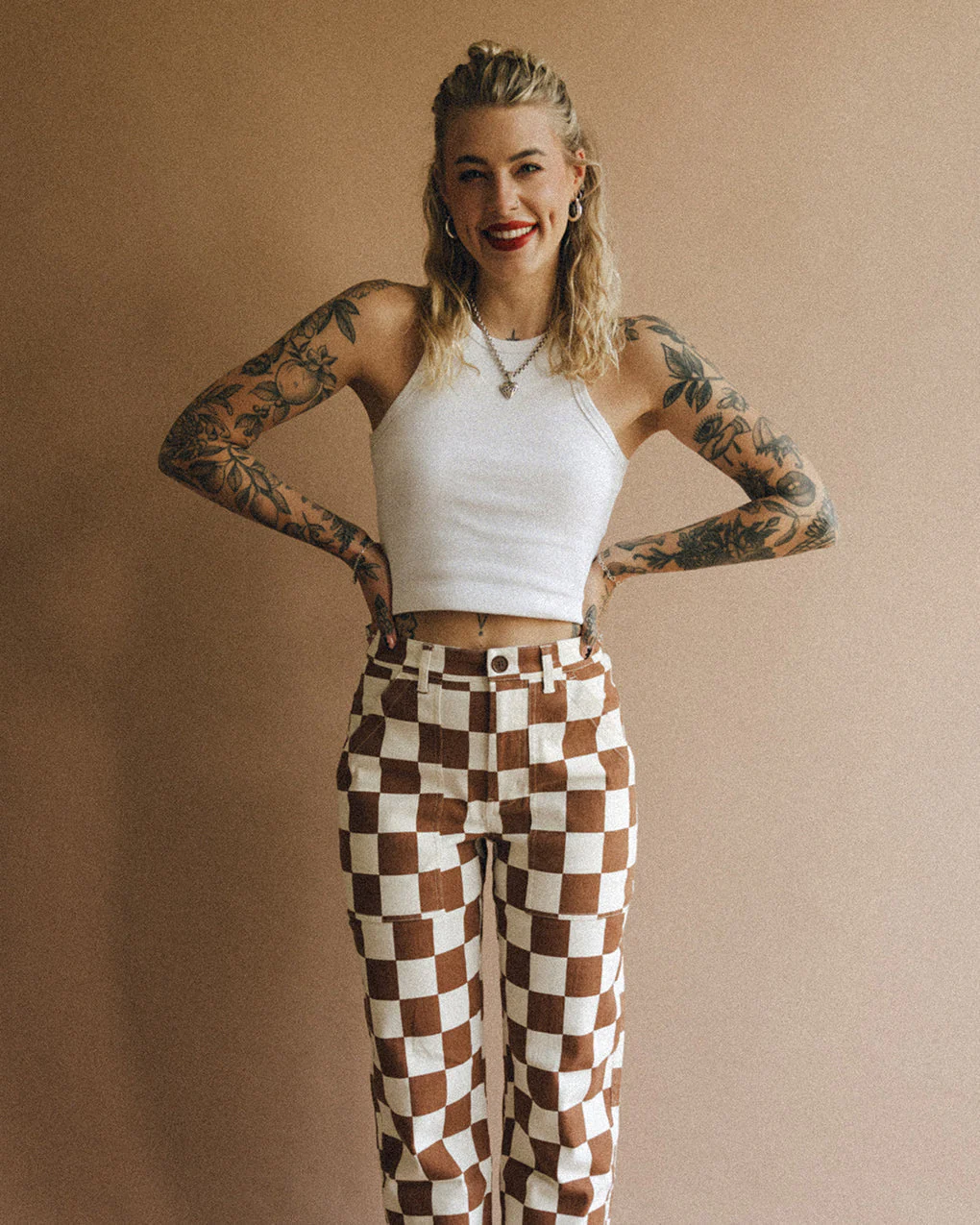 Service Fatigue Pants - Rust Checkerboard - Image 2