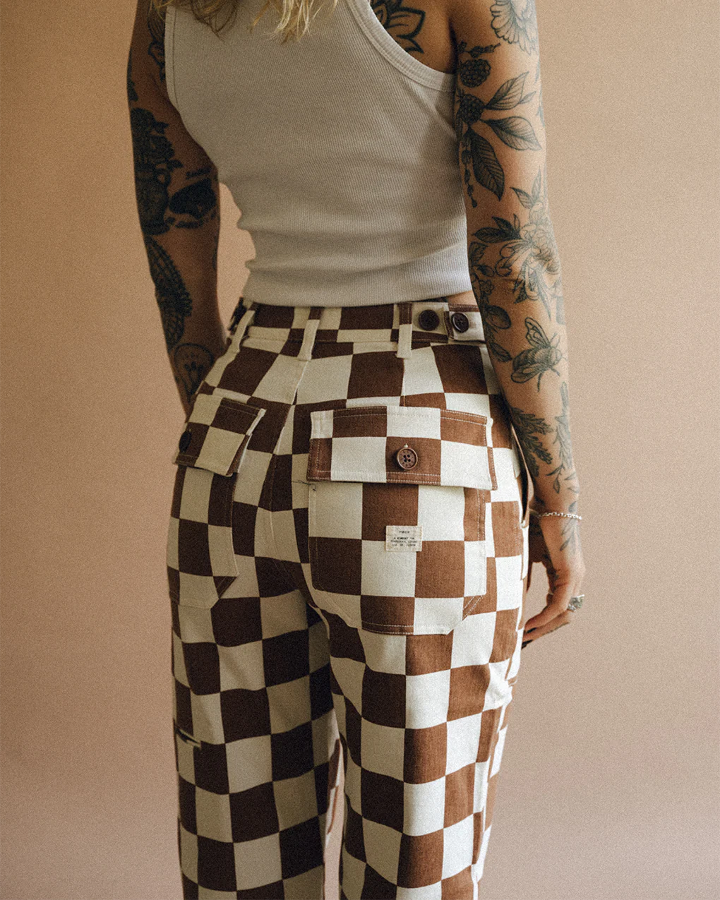 Service Fatigue Pants - Rust Checkerboard - Image 3