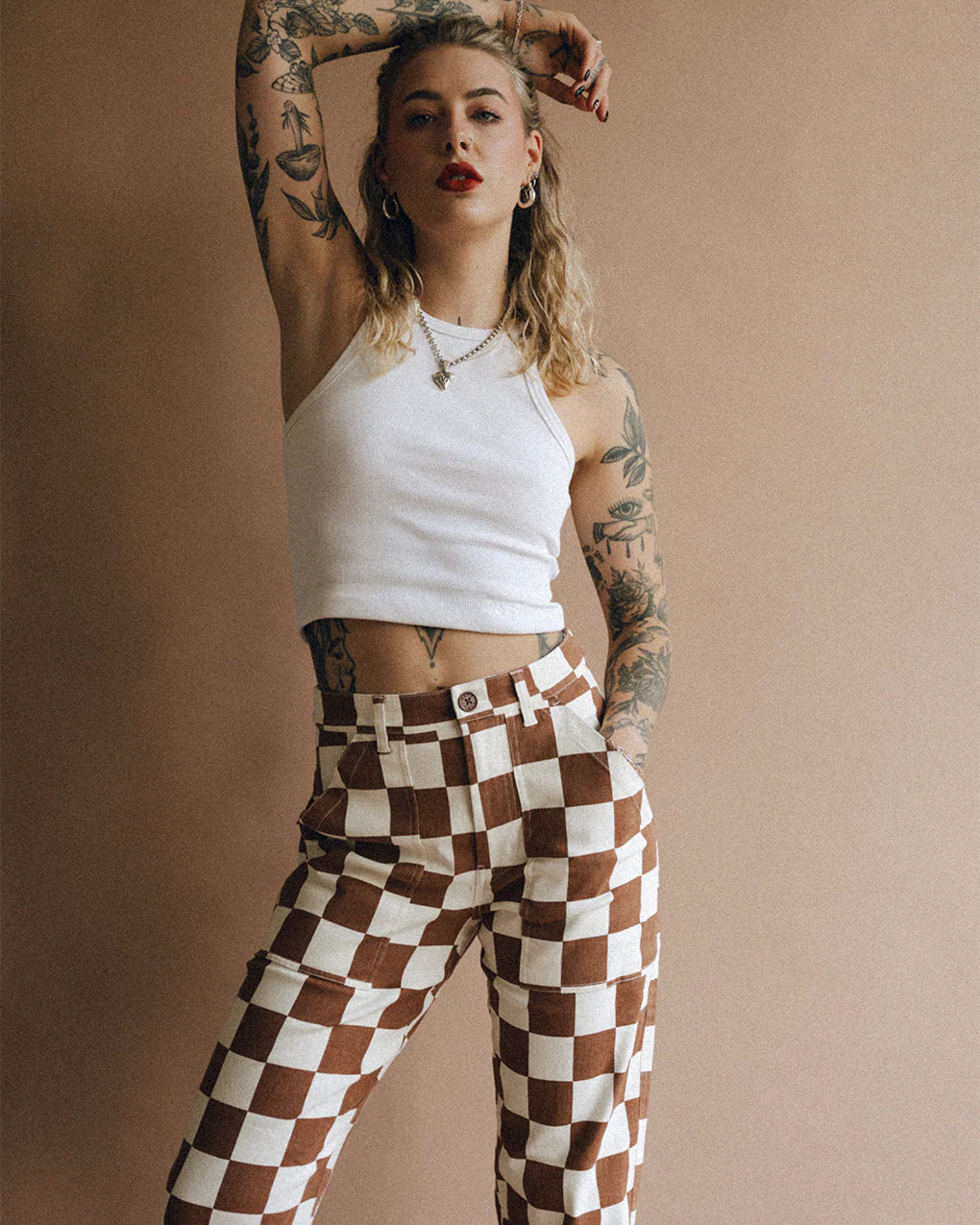 Service Fatigue Pants - Rust Checkerboard - Image 4