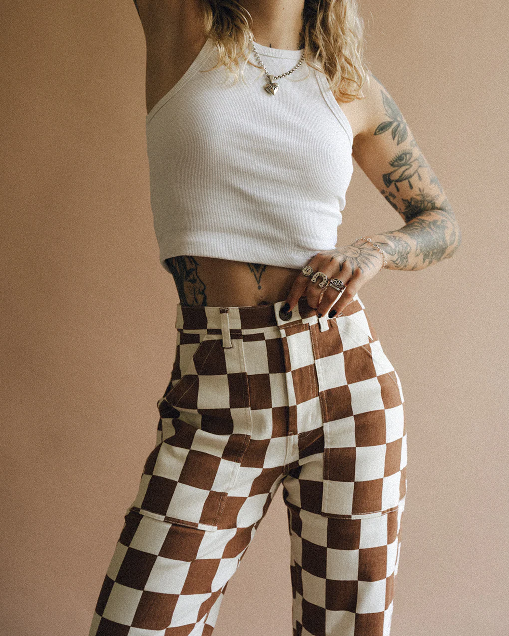 Service Fatigue Pants - Rust Checkerboard - Image 5