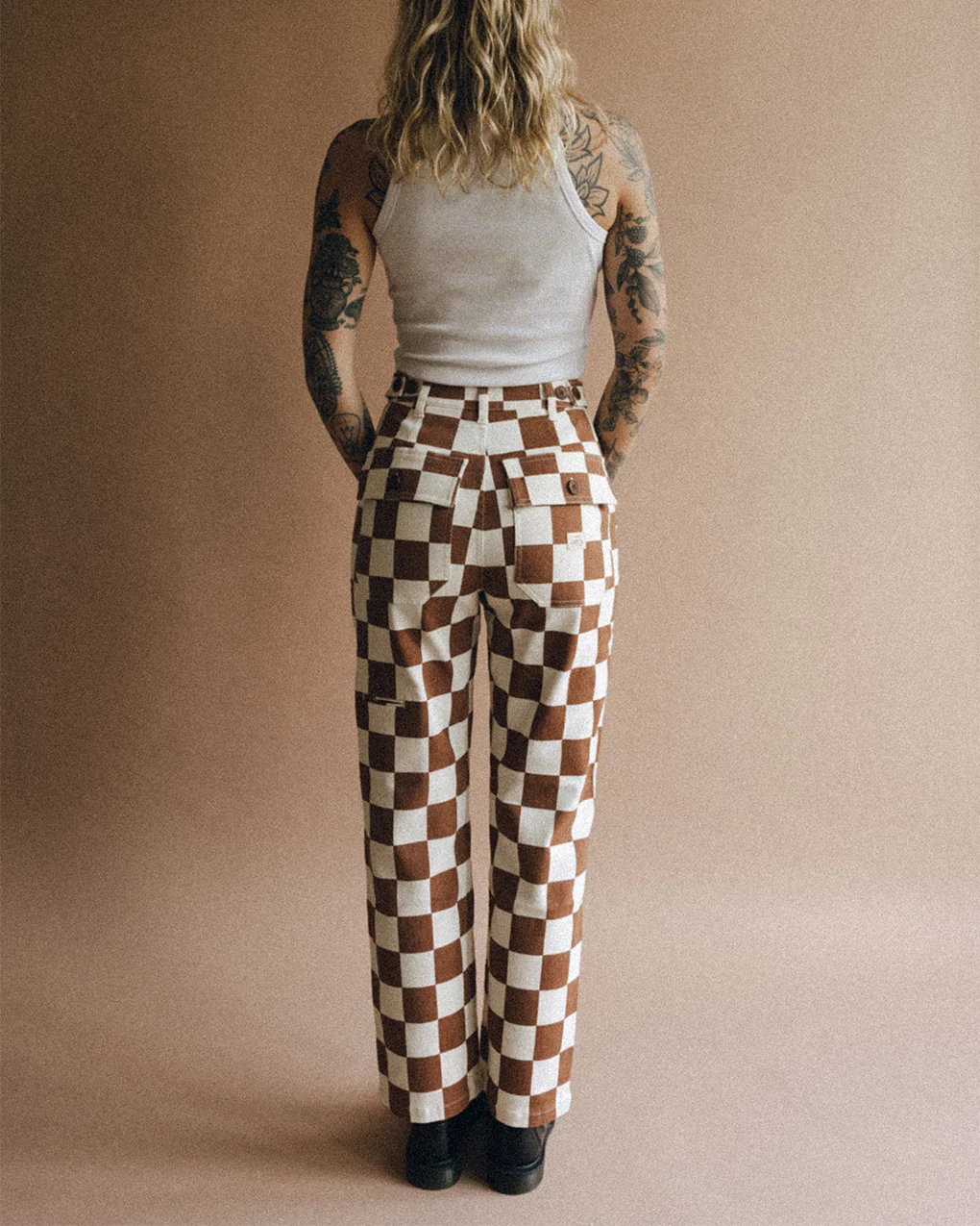 Service Fatigue Pants - Rust Checkerboard - Image 6