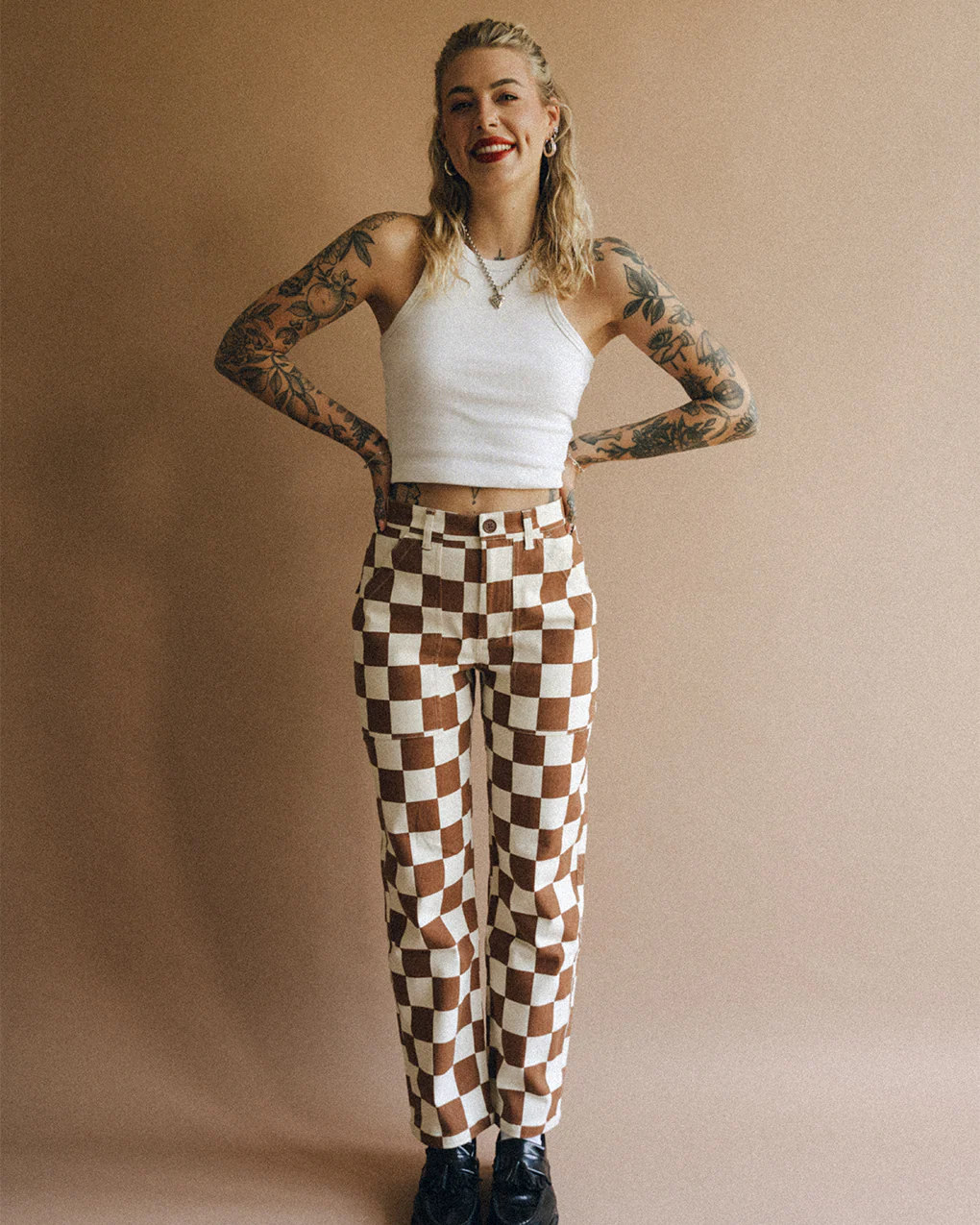 Service Fatigue Pants - Rust Checkerboard - Image 7