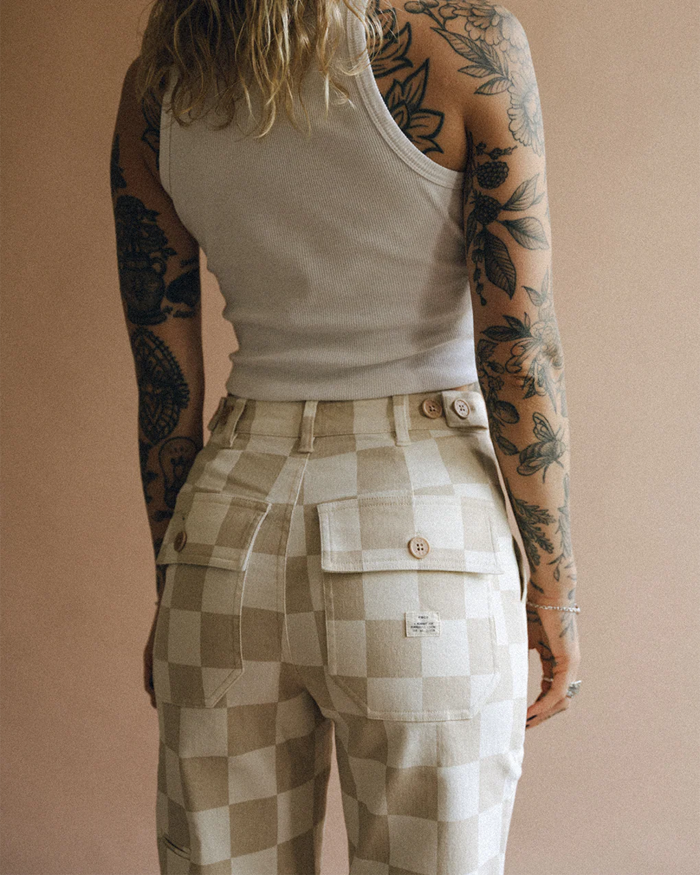 Service Fatigue Pants - Stone Checkerboard - Image 3