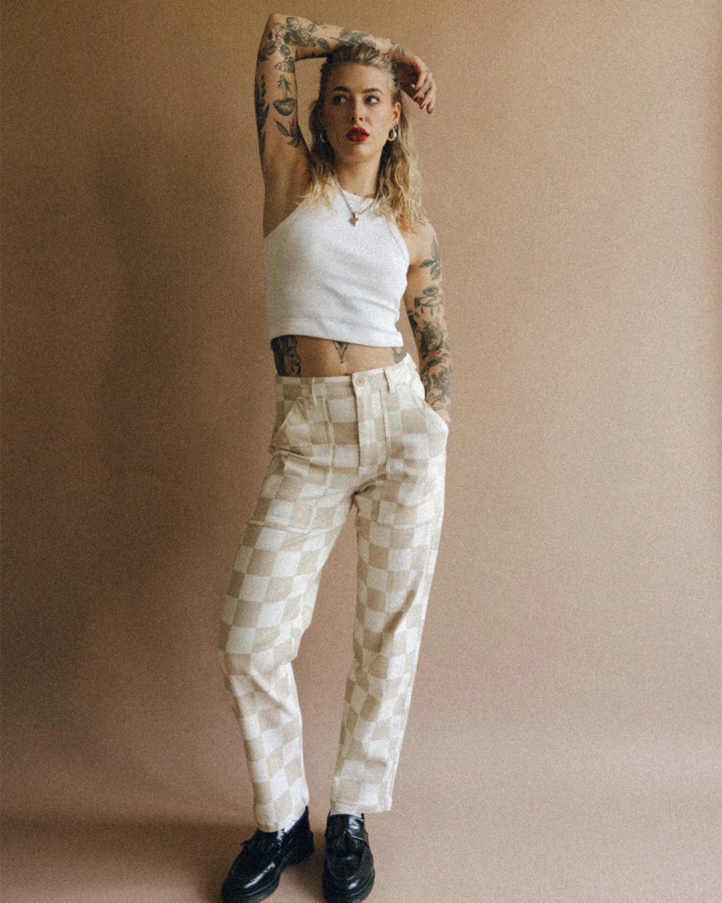 Service Fatigue Pants - Stone Checkerboard - Image 4