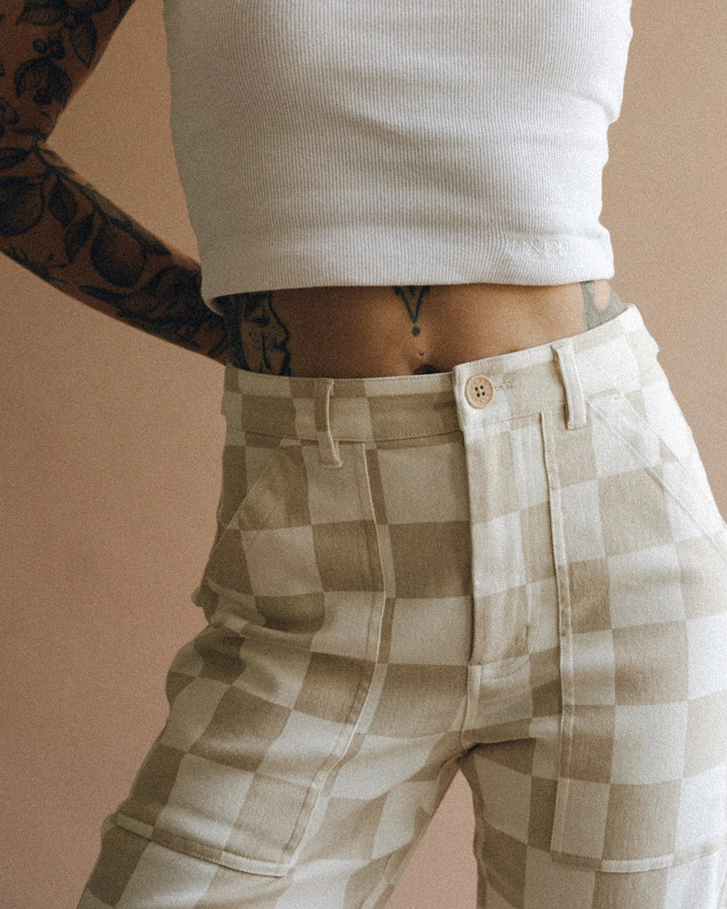 Service Fatigue Pants - Stone Checkerboard - Image 5