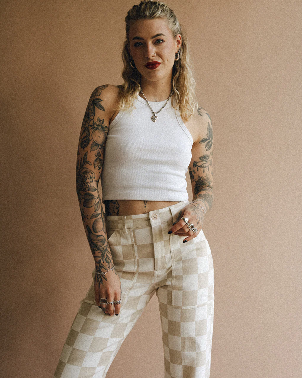 Service Fatigue Pants - Stone Checkerboard - Image 6