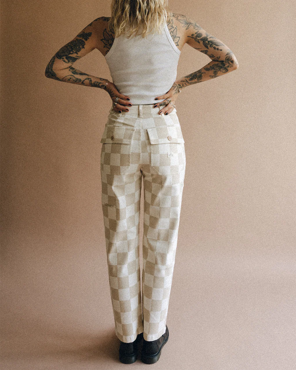 Service Fatigue Pants - Stone Checkerboard - Image 8