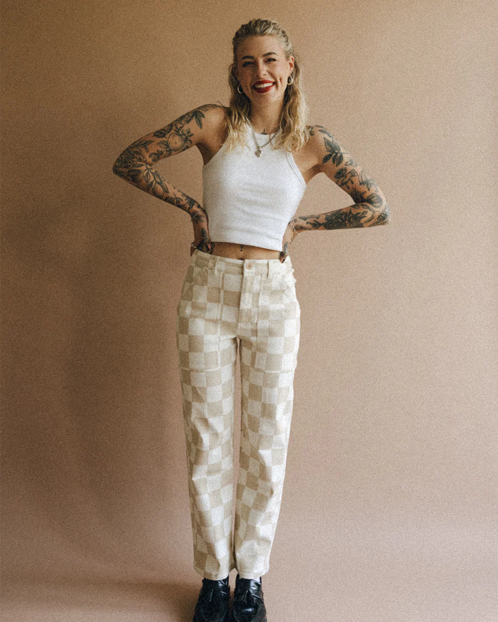 Service Fatigue Pants - Stone Checkerboard - Image 9