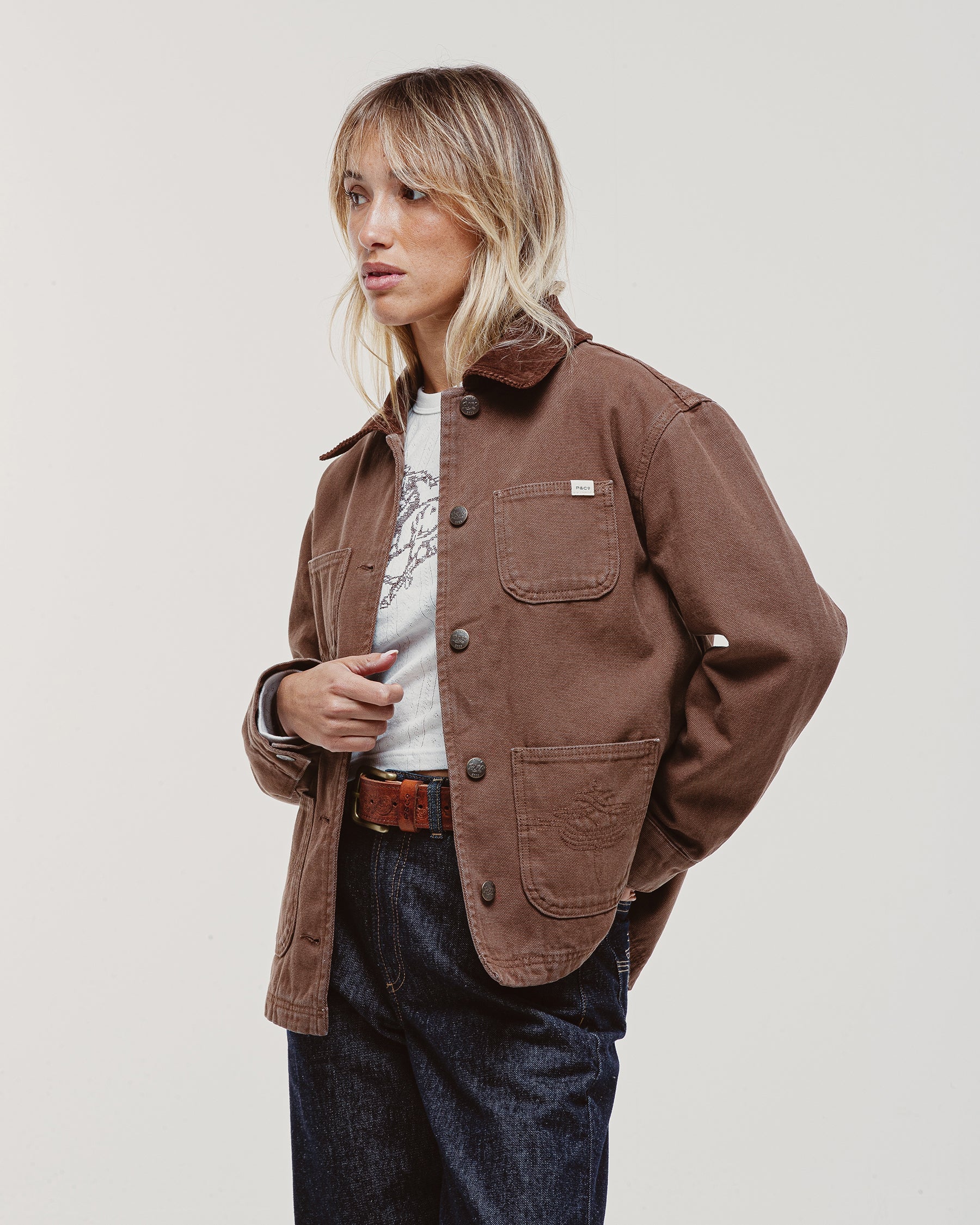 Amélie Canvas Barn Jacket - Washed Brown - Image 10