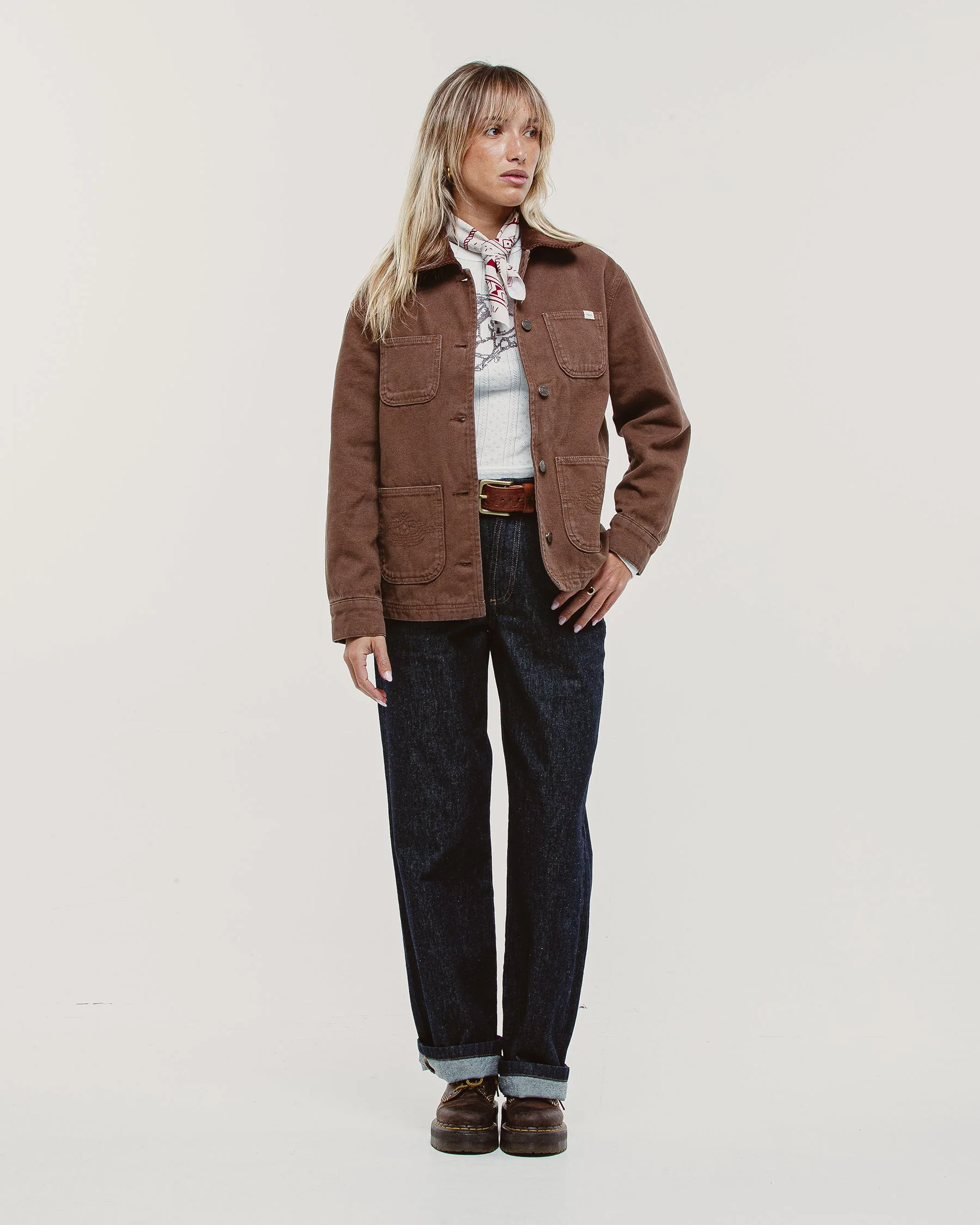 Amélie Canvas Barn Jacket - Washed Brown - Image 3