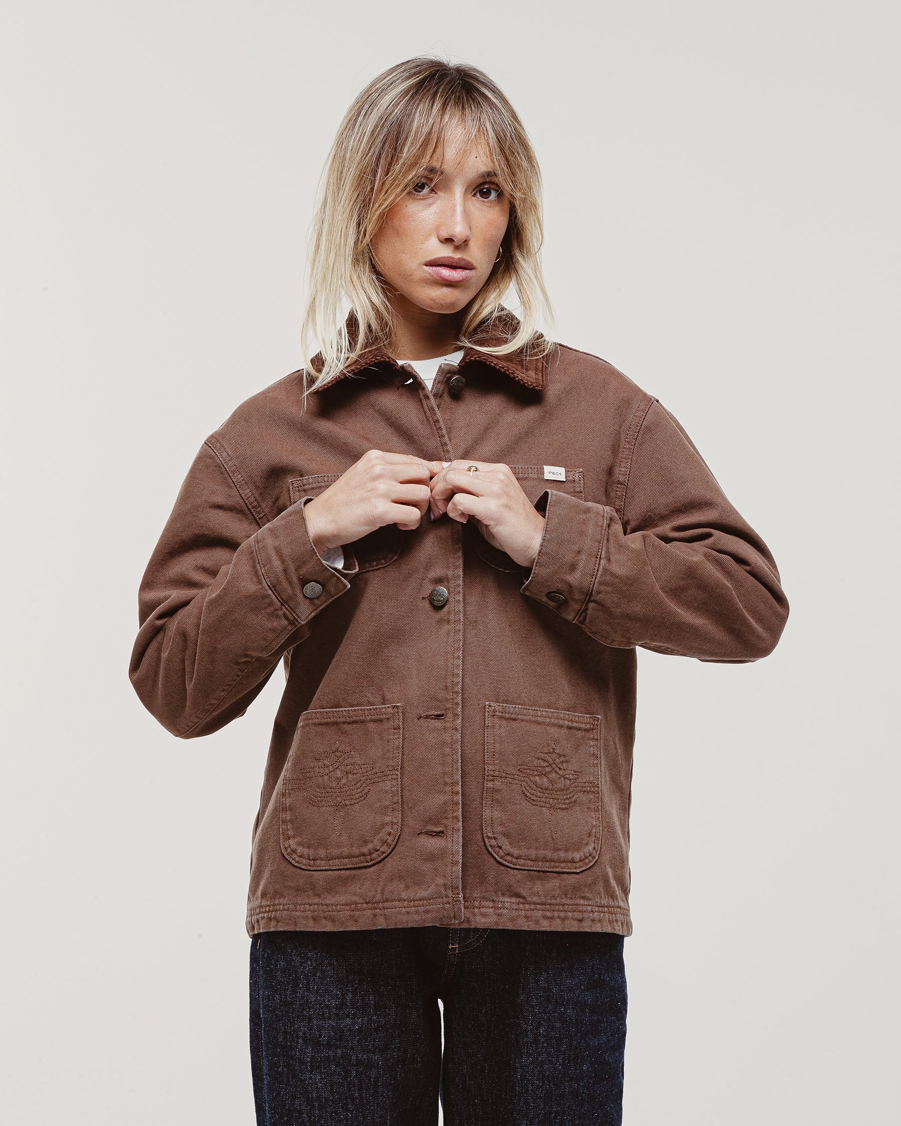 Amélie Canvas Barn Jacket - Washed Brown - Image 8