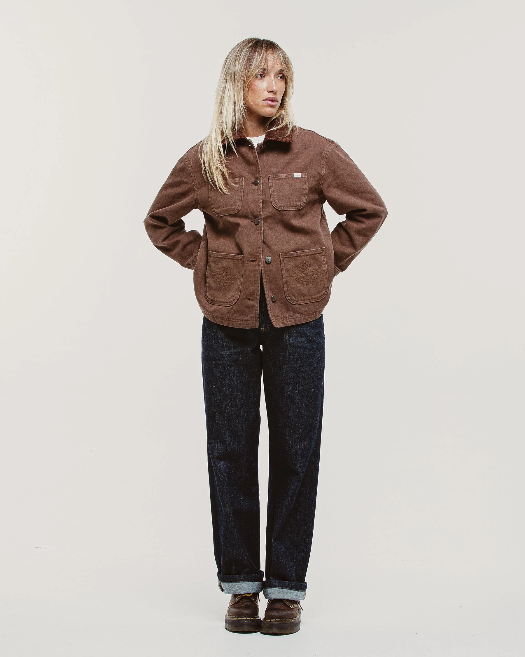 Amélie Canvas Barn Jacket - Washed Brown - Image 9