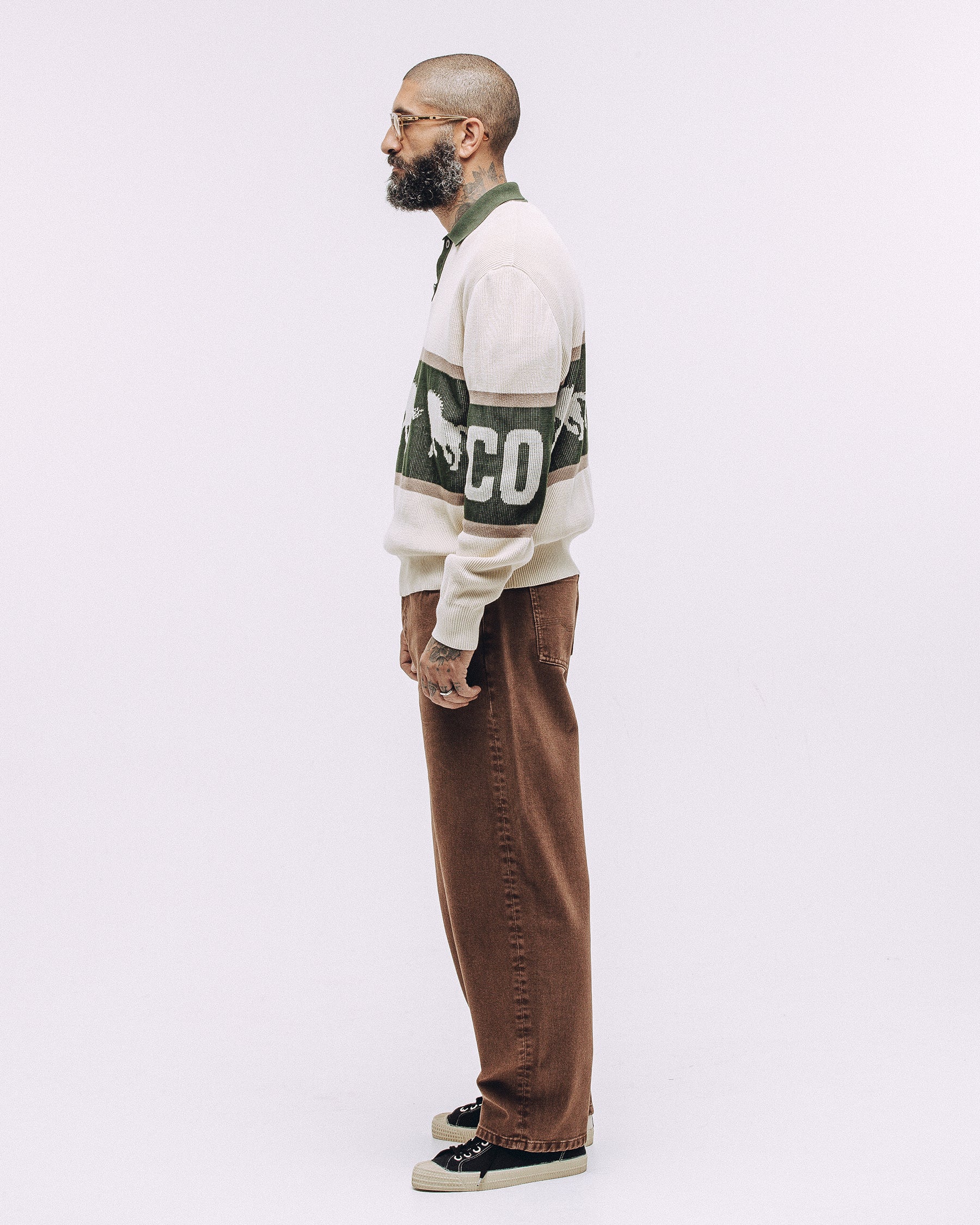 Bronco Knitted Polo Shirt - Ecru - Image 6