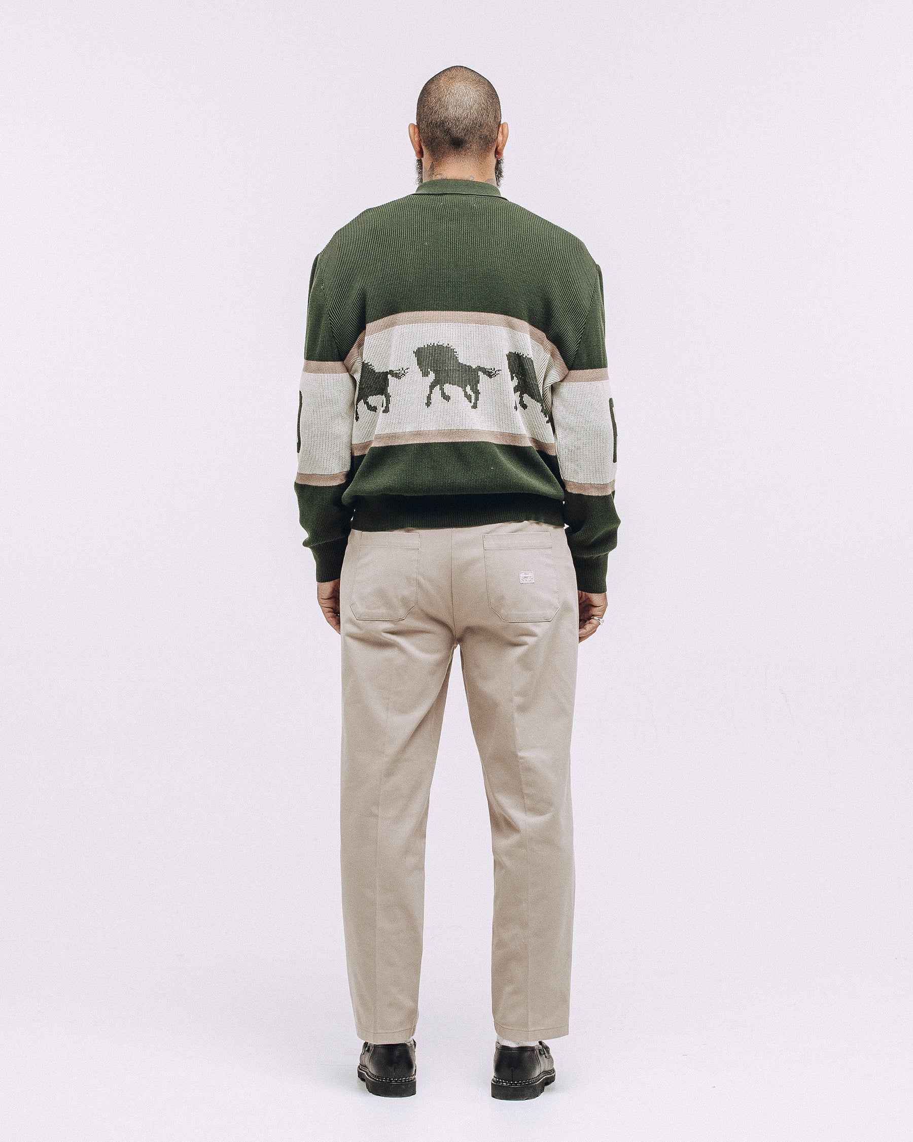 Bronco Knitted Polo Shirt - Olive - Image 7