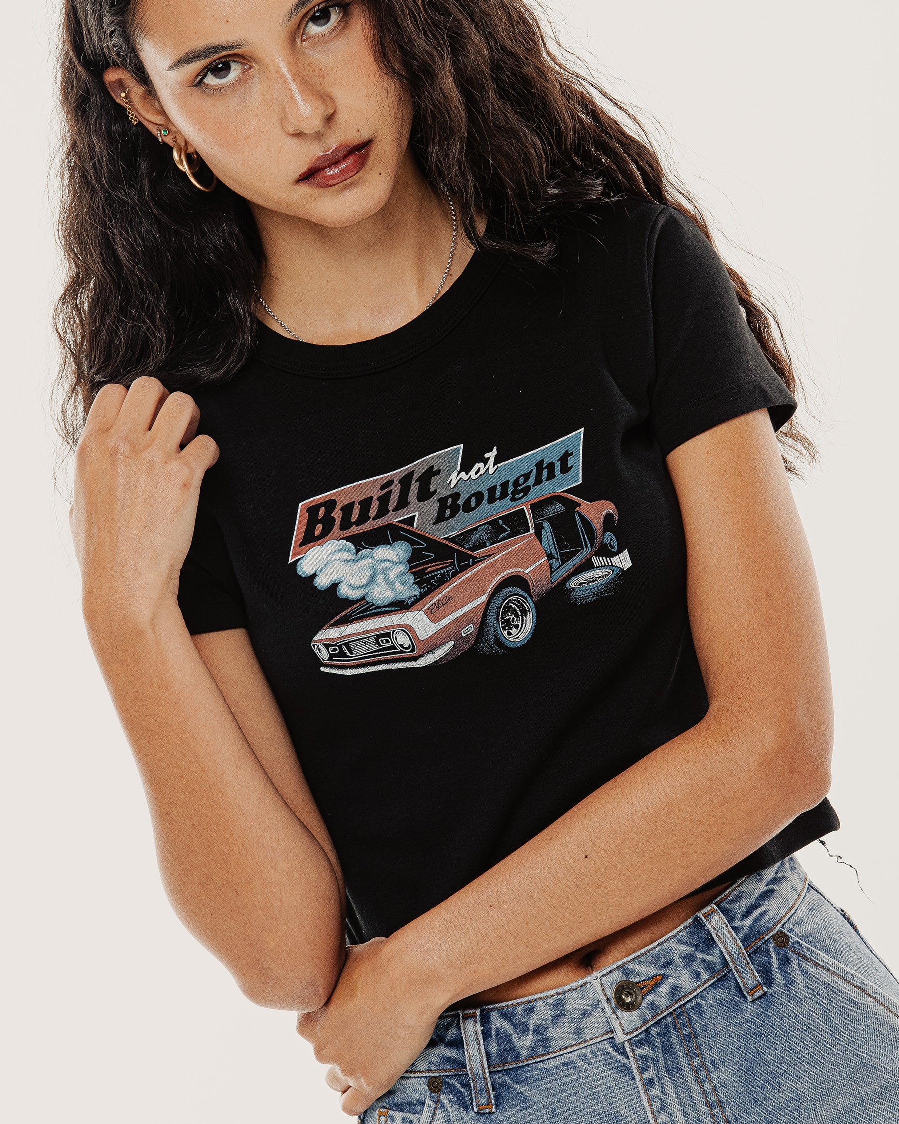 Built Not Bought Baby T-Shirt - Washed Black - Image 3