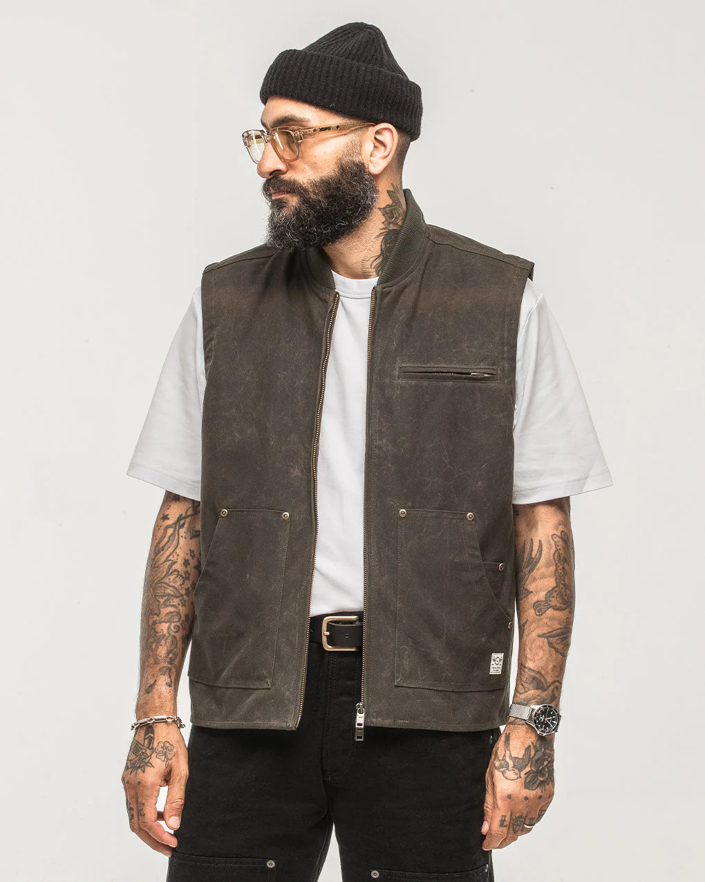 Canyon Waxed Vest - Olive - Image 4