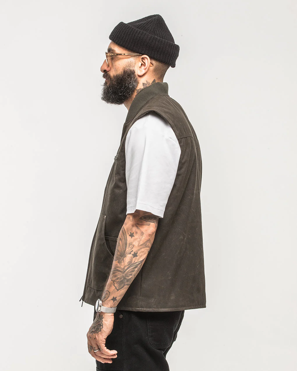 Canyon Waxed Vest - Olive - Image 5
