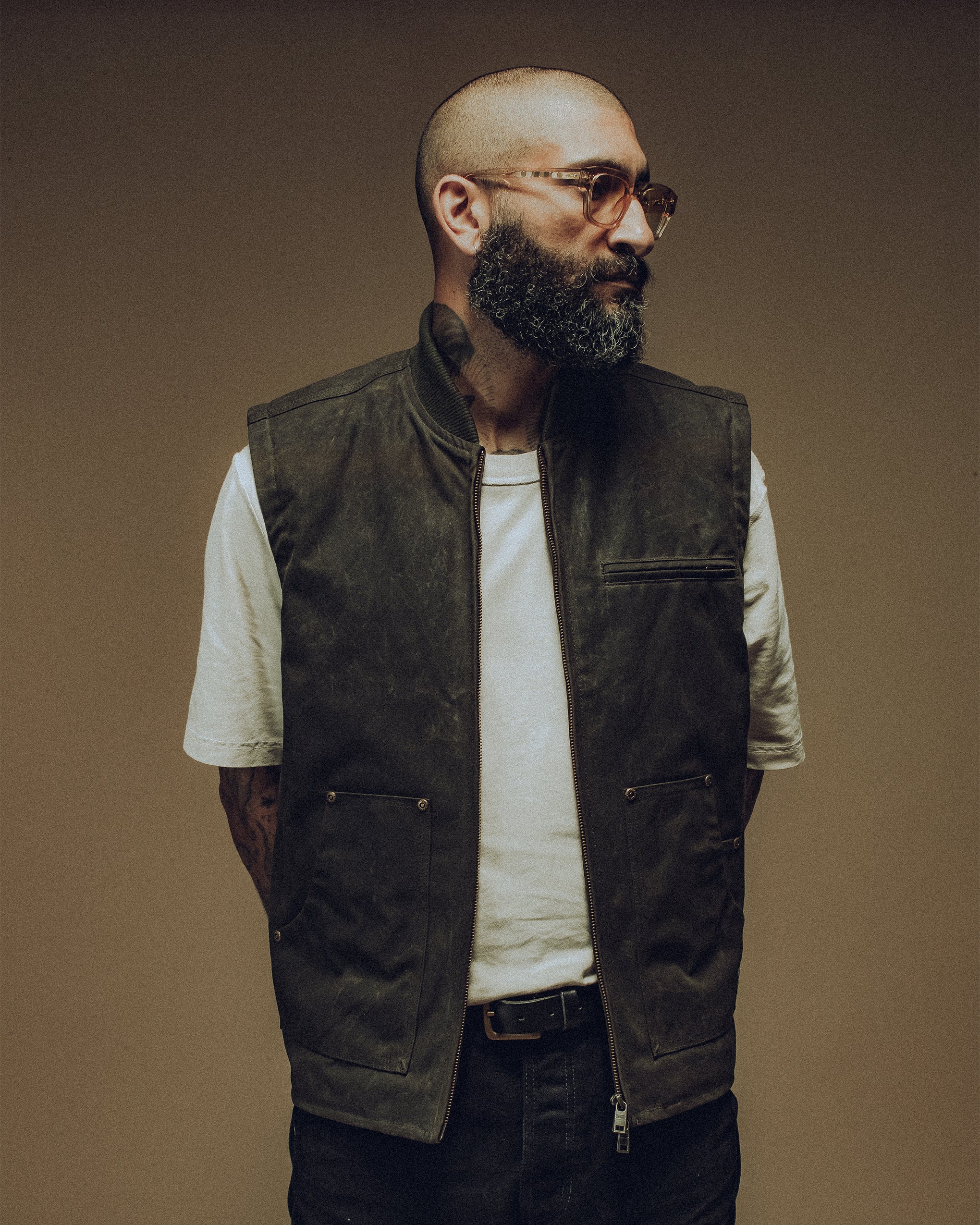 Canyon Waxed Vest - Olive - Image 6