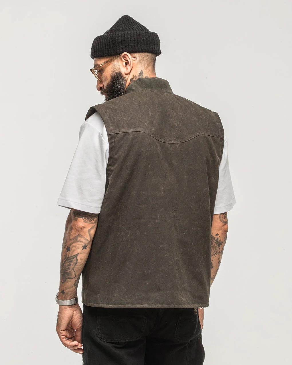 Canyon Waxed Vest - Olive - Image 7