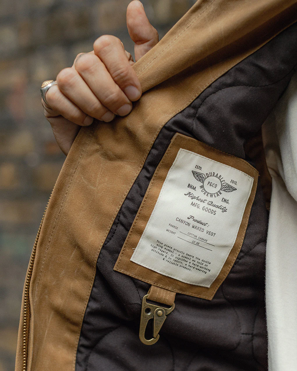 Canyon Waxed Vest - Tan - Image 4