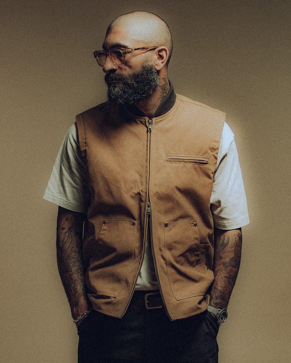 Canyon Waxed Vest - Tan - Image 6