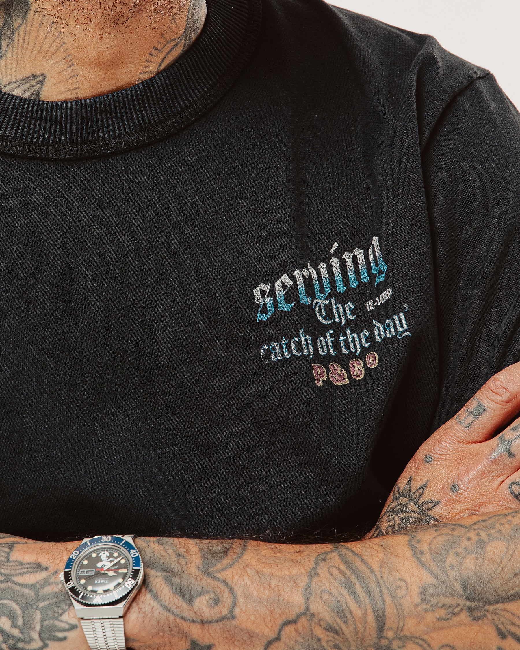 Catch Of The Day Boxy T-Shirt - Heavy Washed Black - Image 2