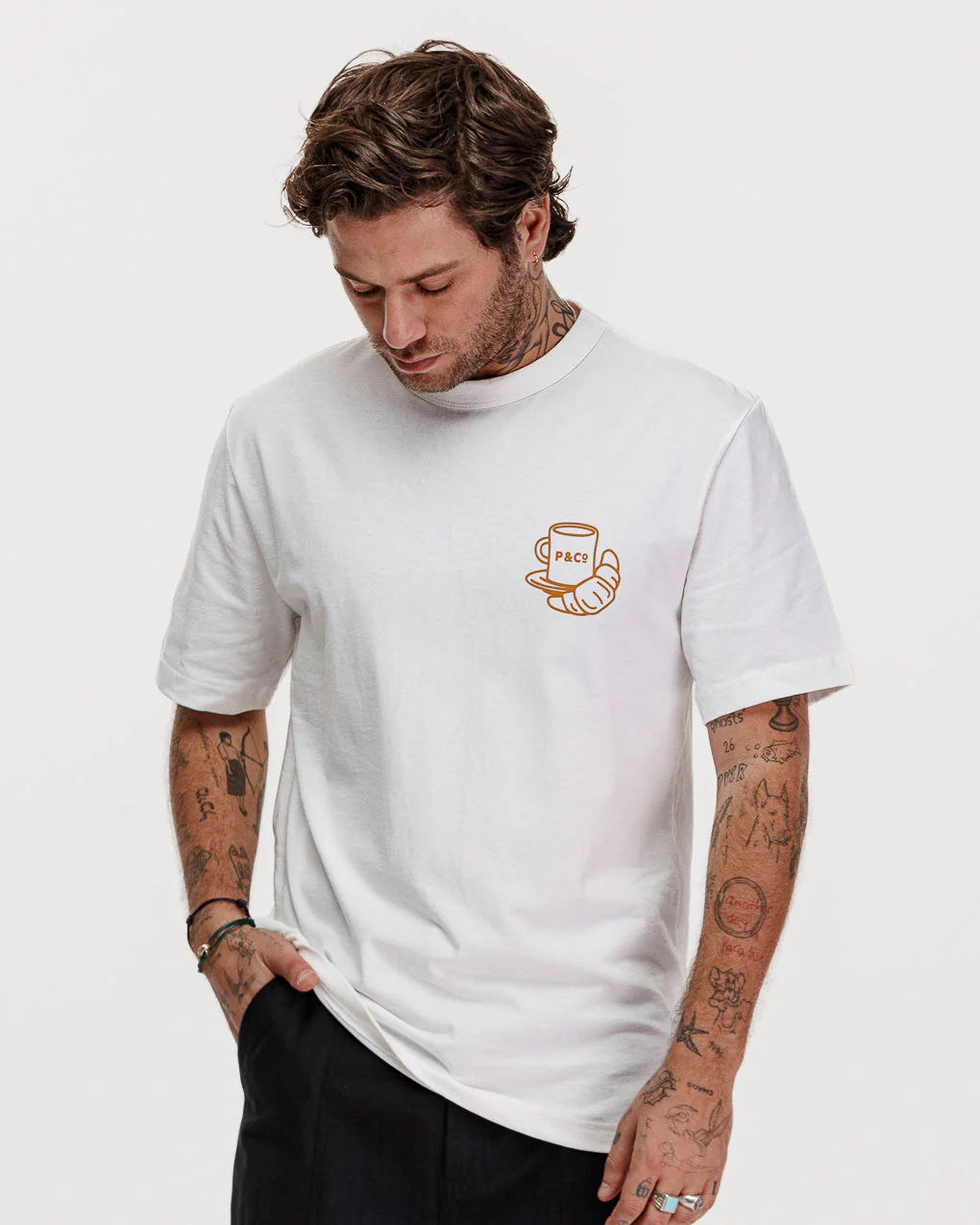 Coffee & Croissants T-Shirt - Off White - Image 3