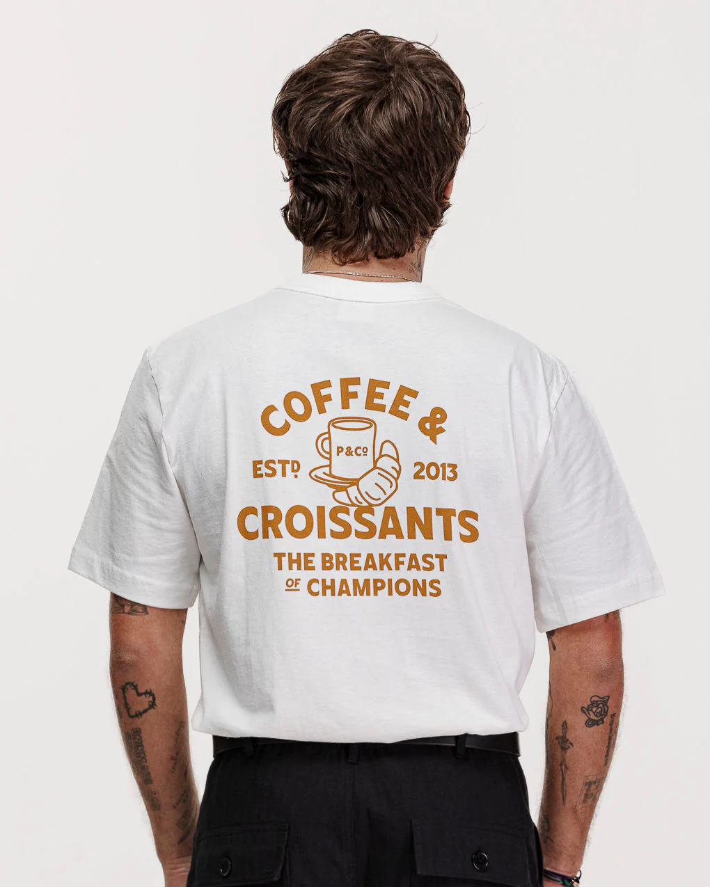 Coffee & Croissants T-Shirt - Off White - Image 4