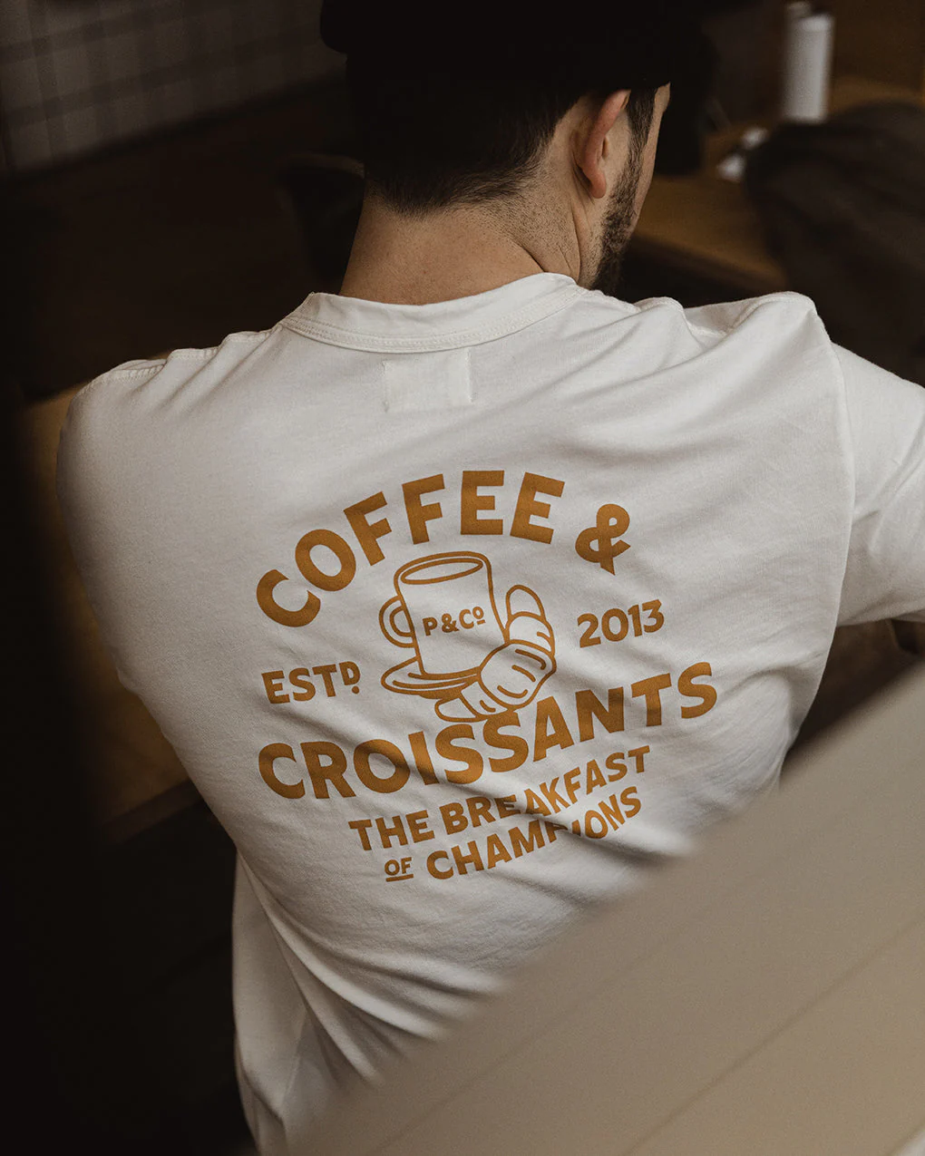 Coffee & Croissants T-Shirt - Off White - Image 7