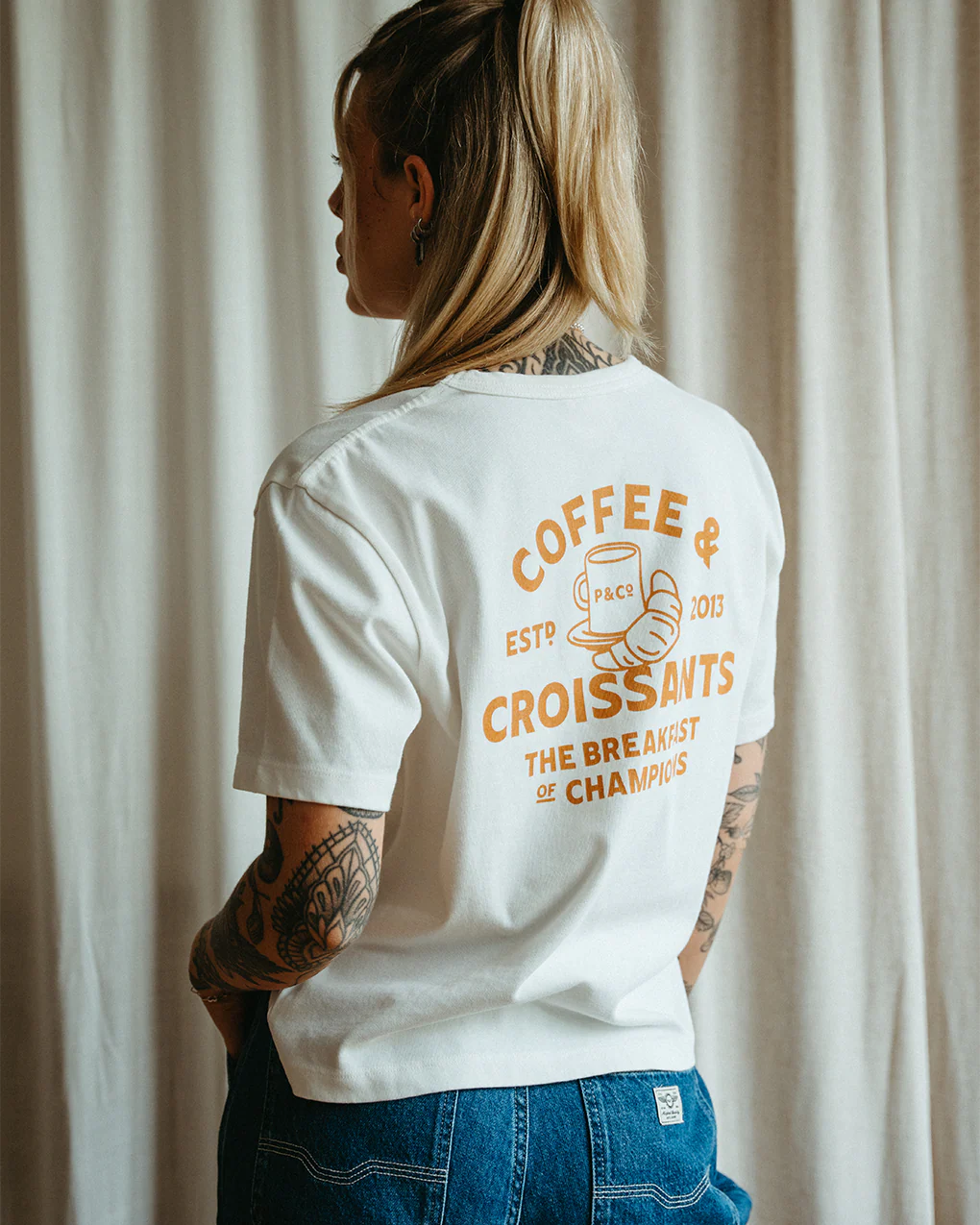 Coffee & Croissants T-Shirt - Off White - Image 3