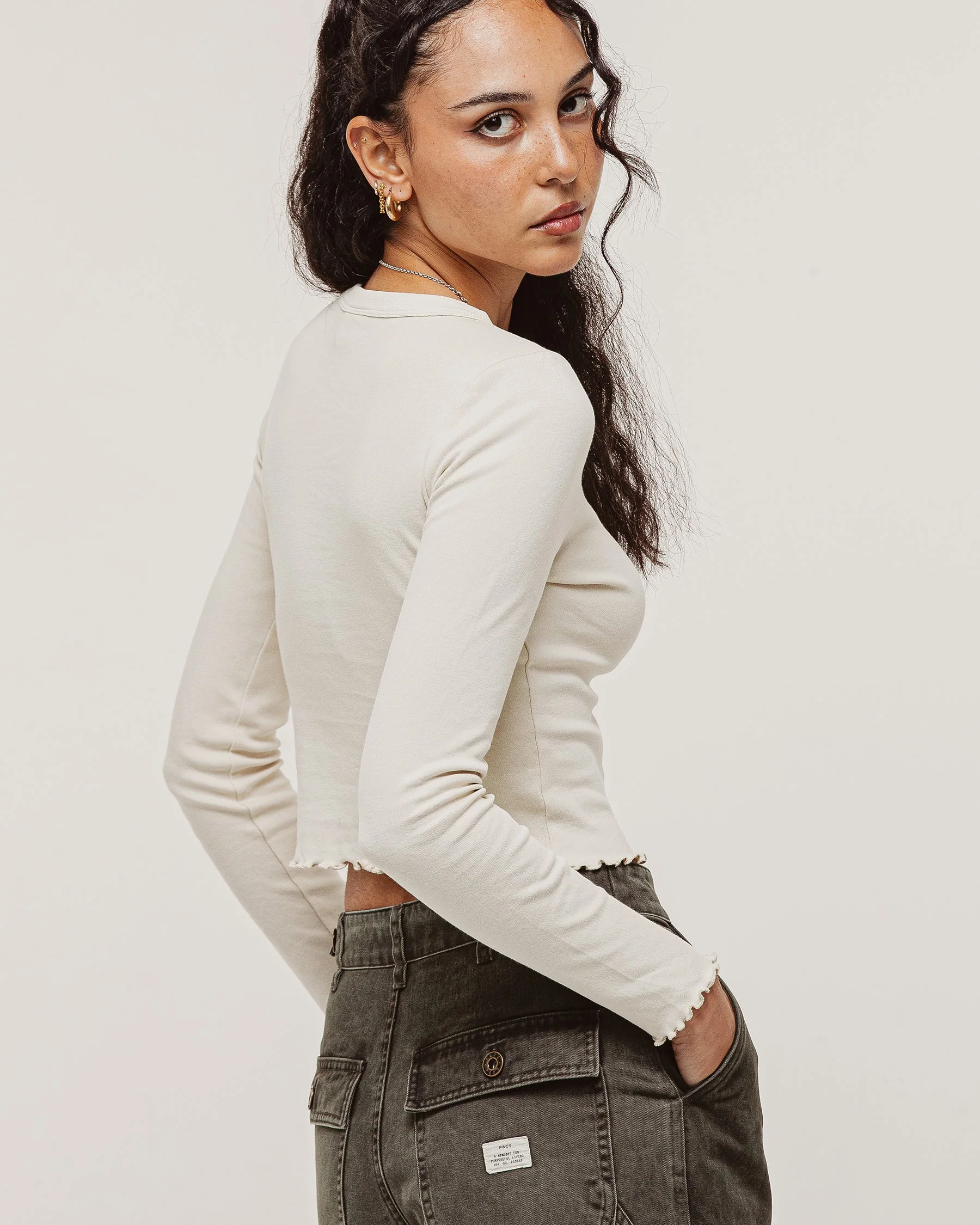 Cowboy Longsleeve Baby T-Shirt - Off White - Image 5