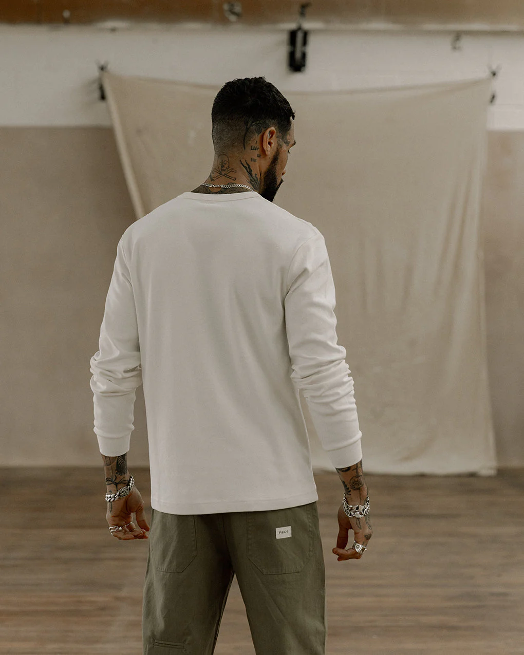 Crafted Heavyweight Henley - Off White - Image 3