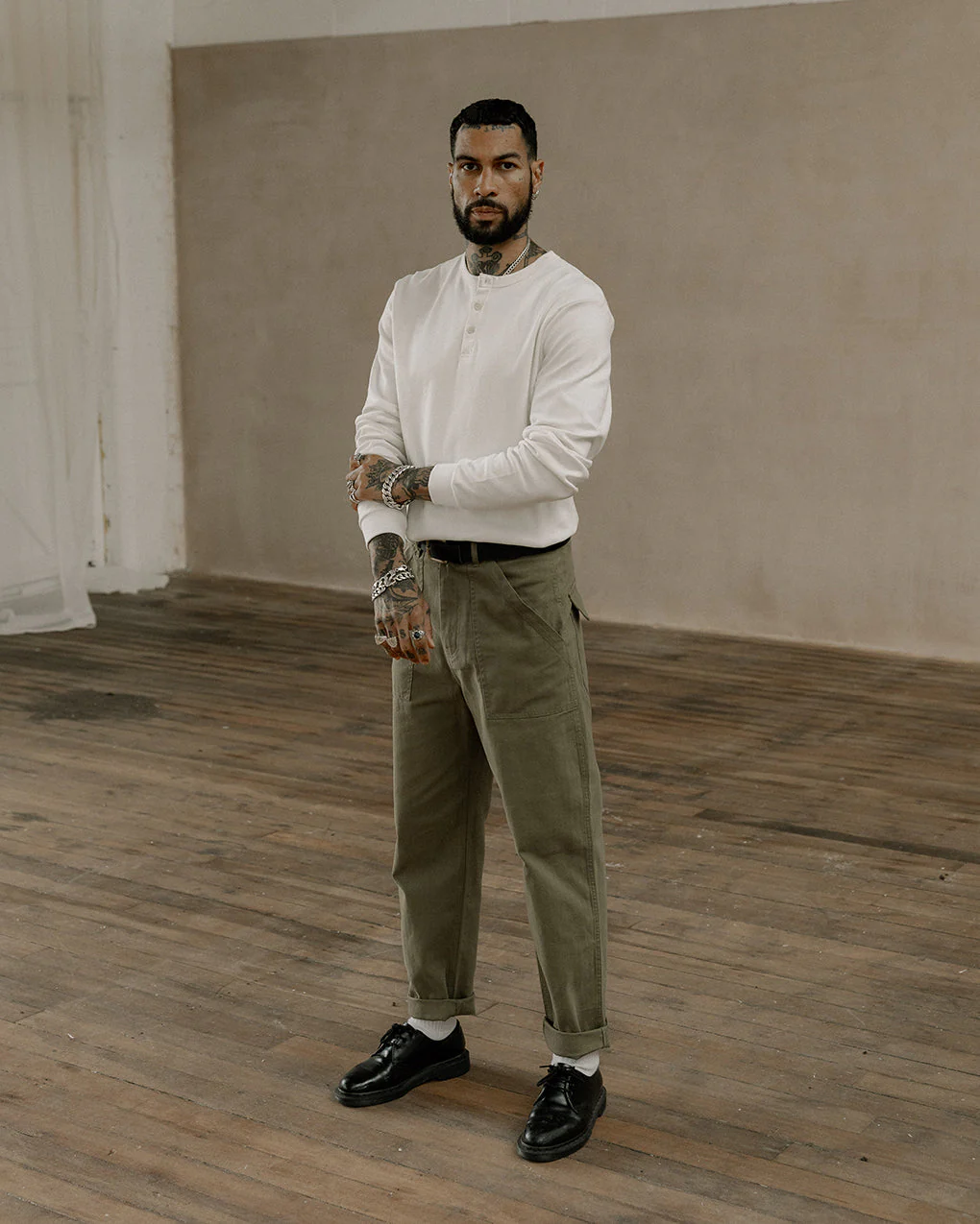 Crafted Heavyweight Henley - Off White - Image 6