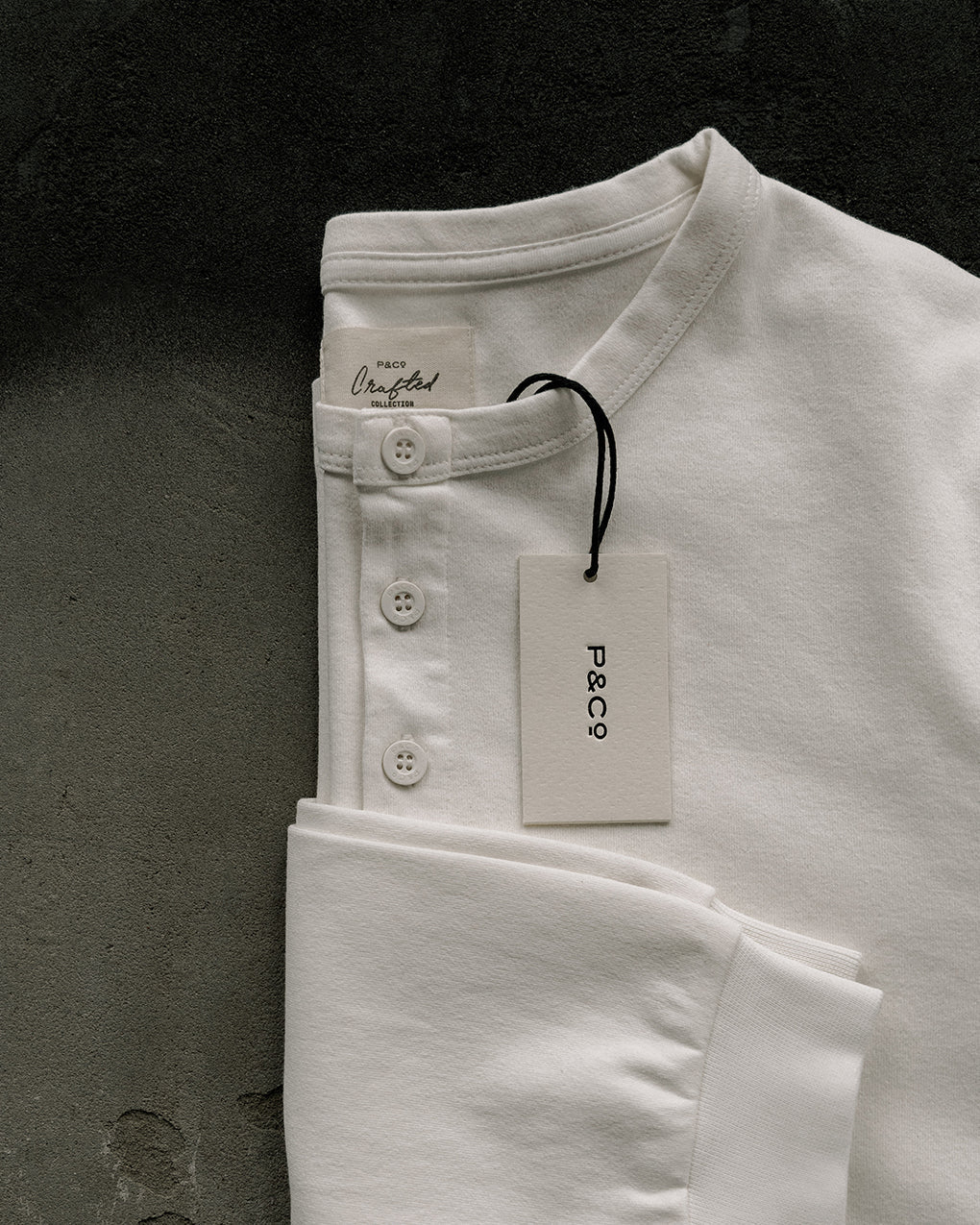 Crafted Heavyweight Henley - Off White - Image 7