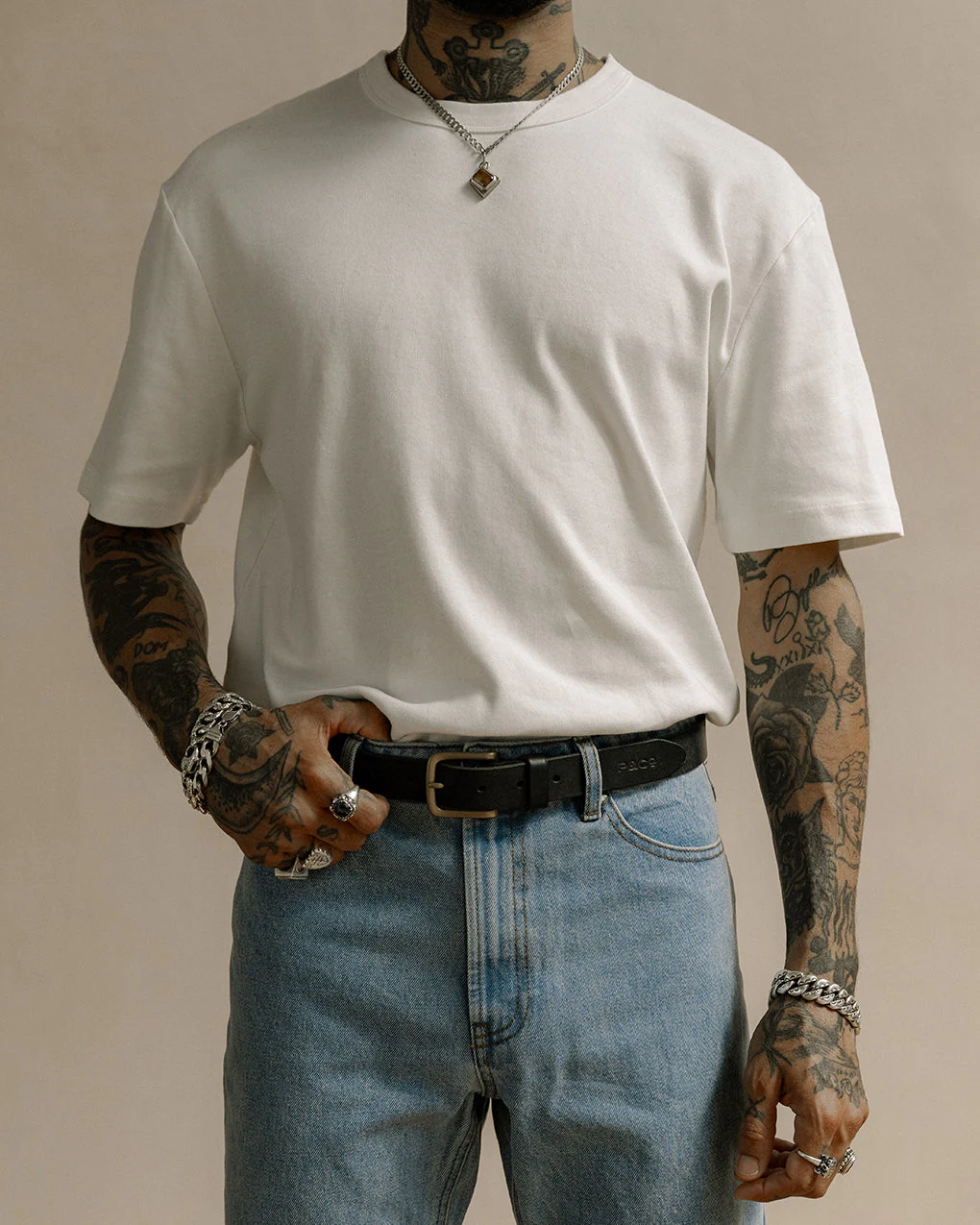 Crafted Heavyweight T-Shirt - Off White - Image 3