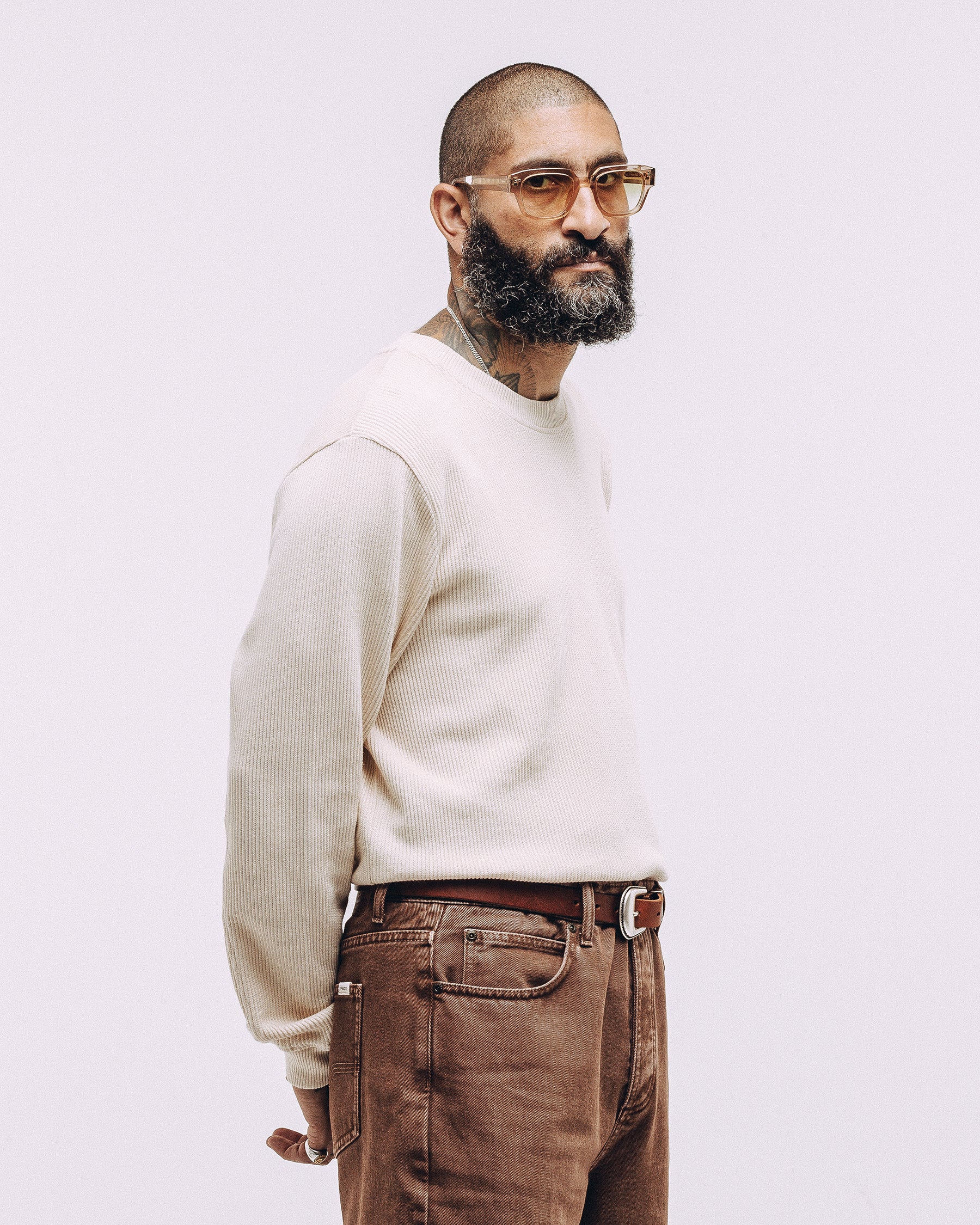 Crafted Ribbed Longsleeve - Ecru - Image 5