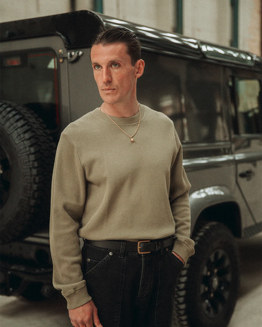 Crafted Ribbed Longsleeve - Olive - Image 5