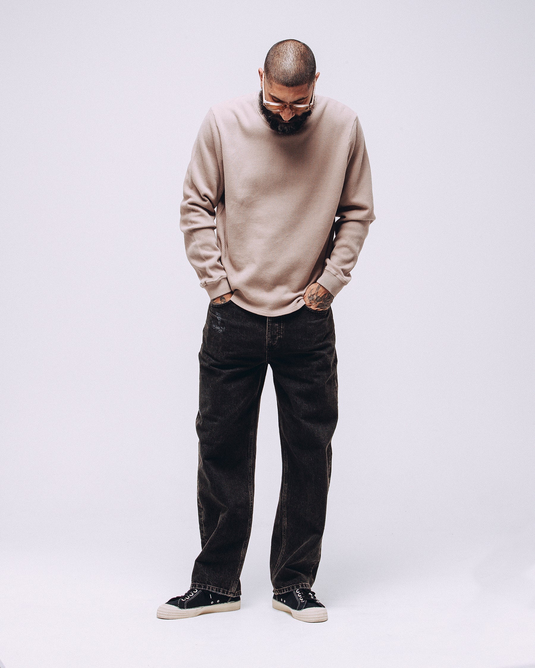 Crafted Ribbed Longsleeve - Tan - Image 3
