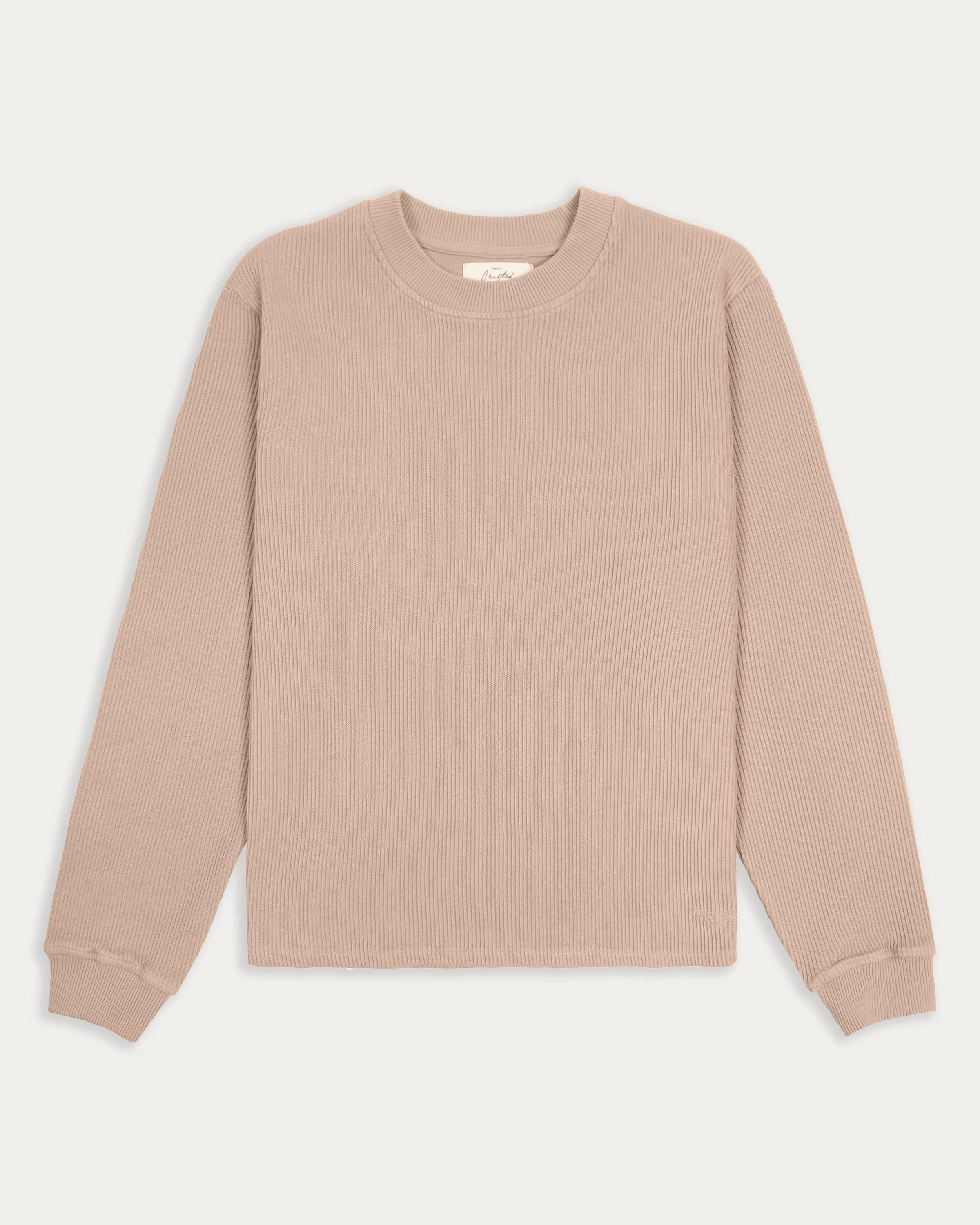 Crafted Ribbed Longsleeve - Tan - Image 6