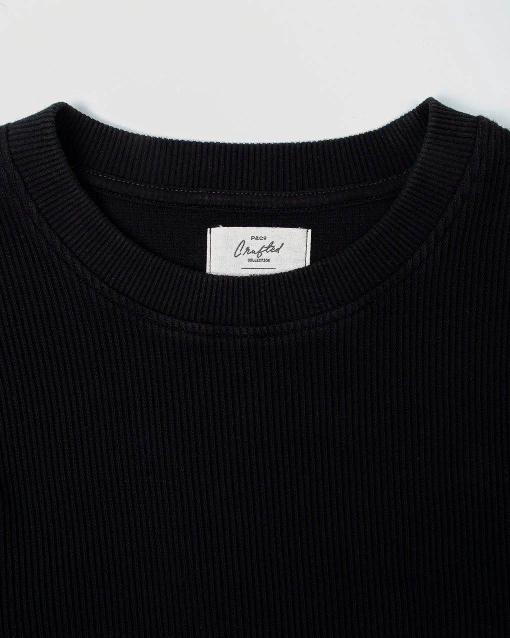 Crafted Ribbed Longsleeve - Washed Black - Image 4