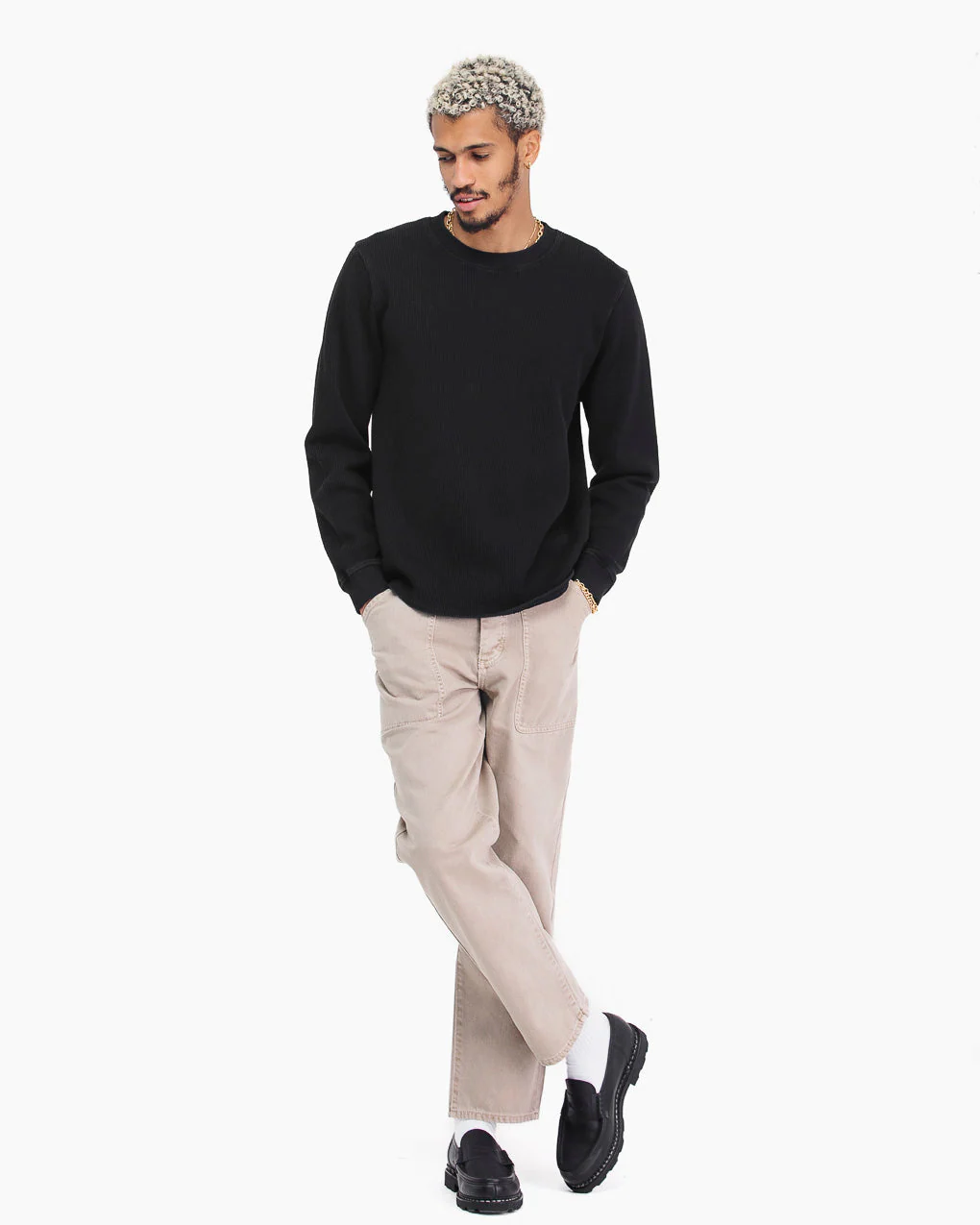 Crafted Ribbed Longsleeve - Washed Black - Image 6