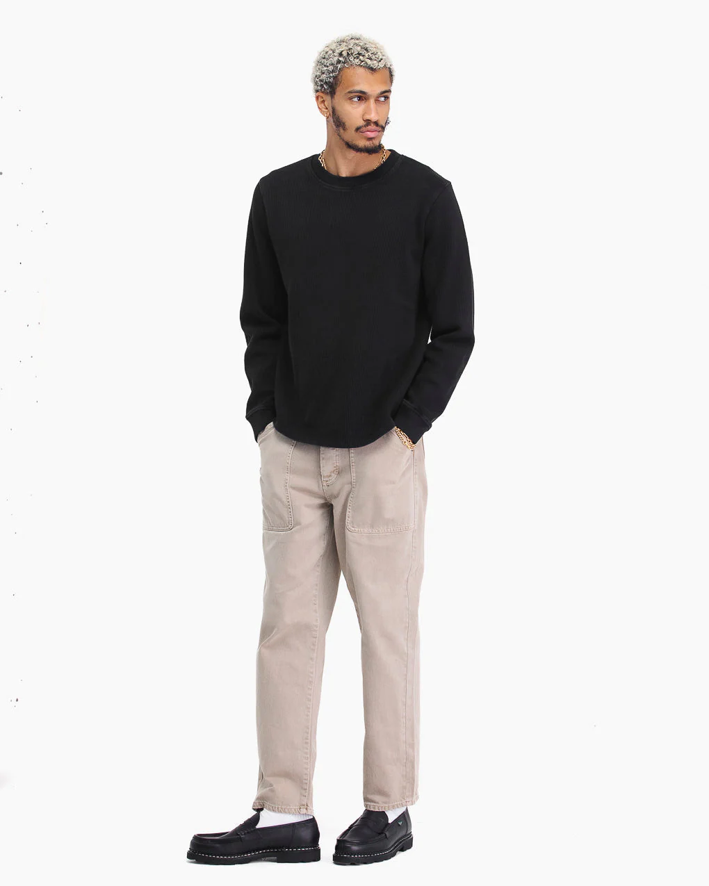 Crafted Ribbed Longsleeve - Washed Black - Image 7