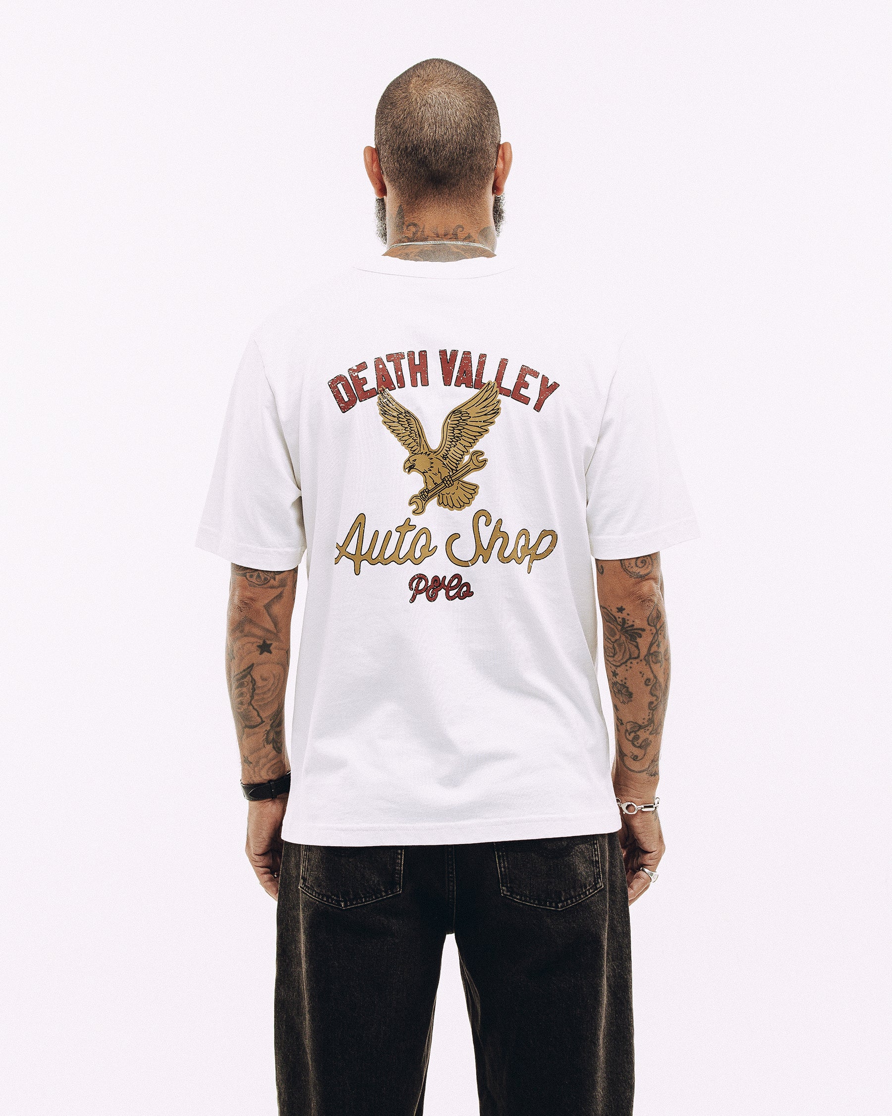 Death Valley Auto Shop T-Shirt - Off White - Image 3