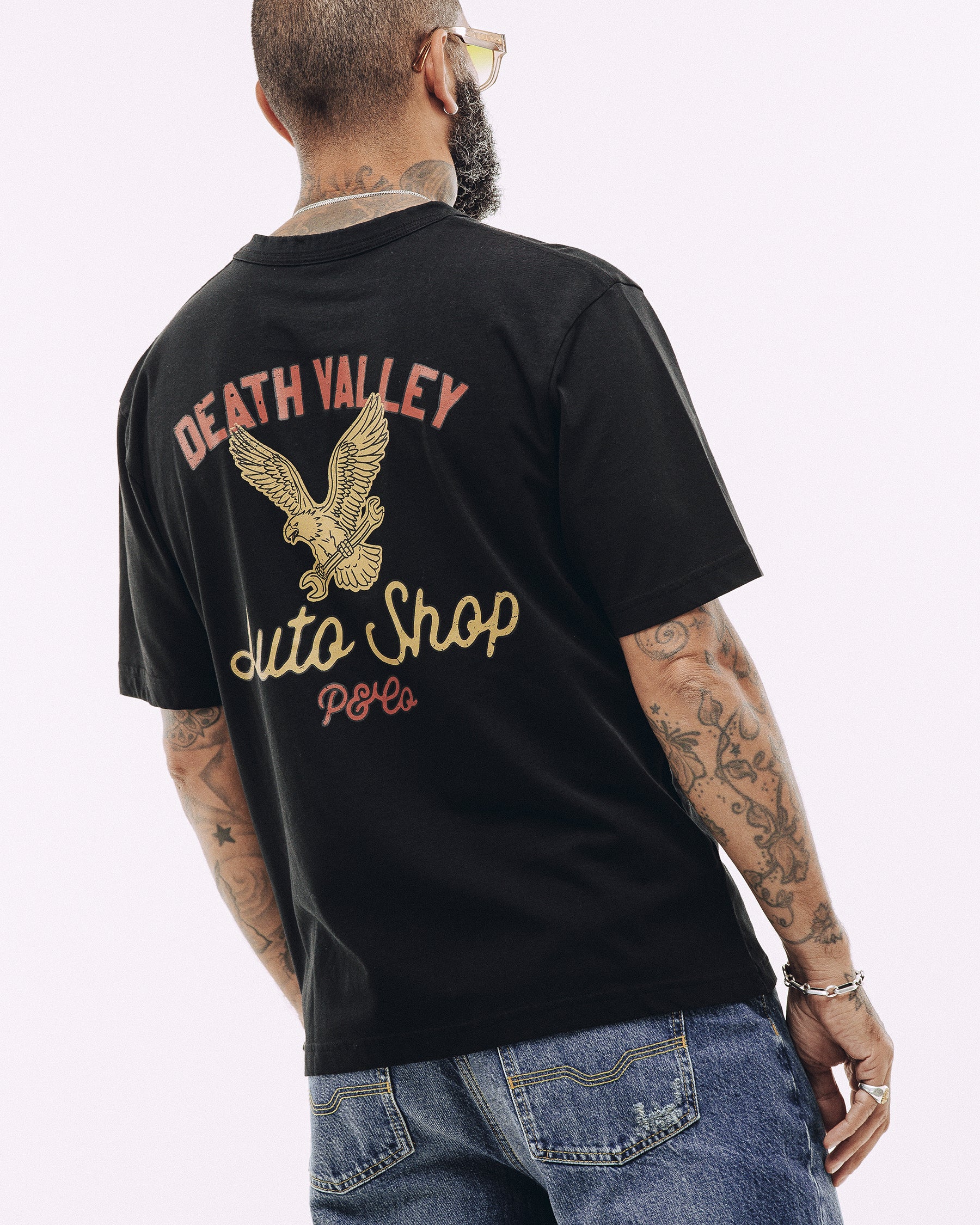 Death Valley Auto Shop T-Shirt - Washed Black - Image 5